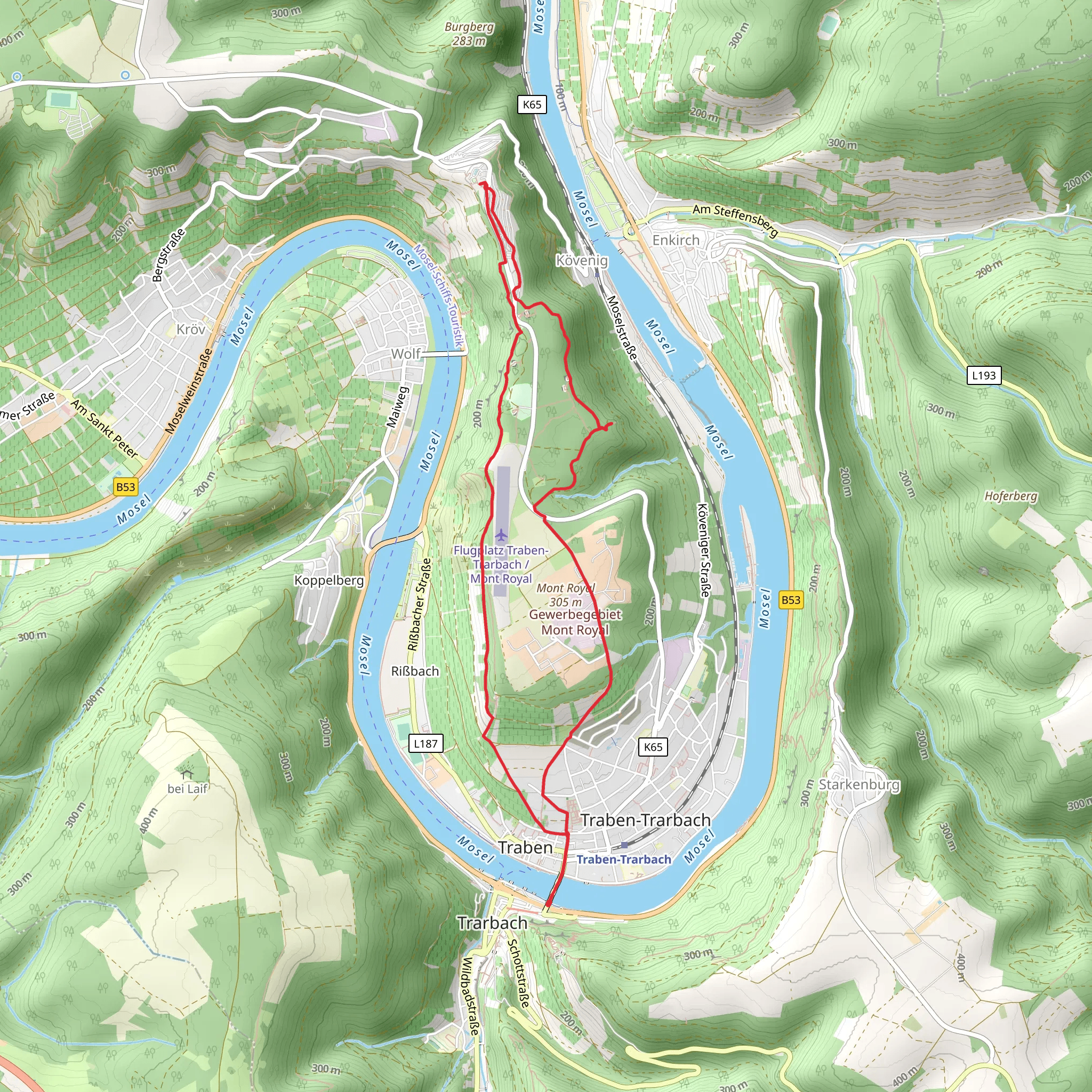 Eulenwerk and Wolfer Kanzel via Untelspfad and Am Kohnert mobile static map