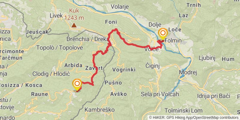 Alpe - Adria Trail stage 29 Map