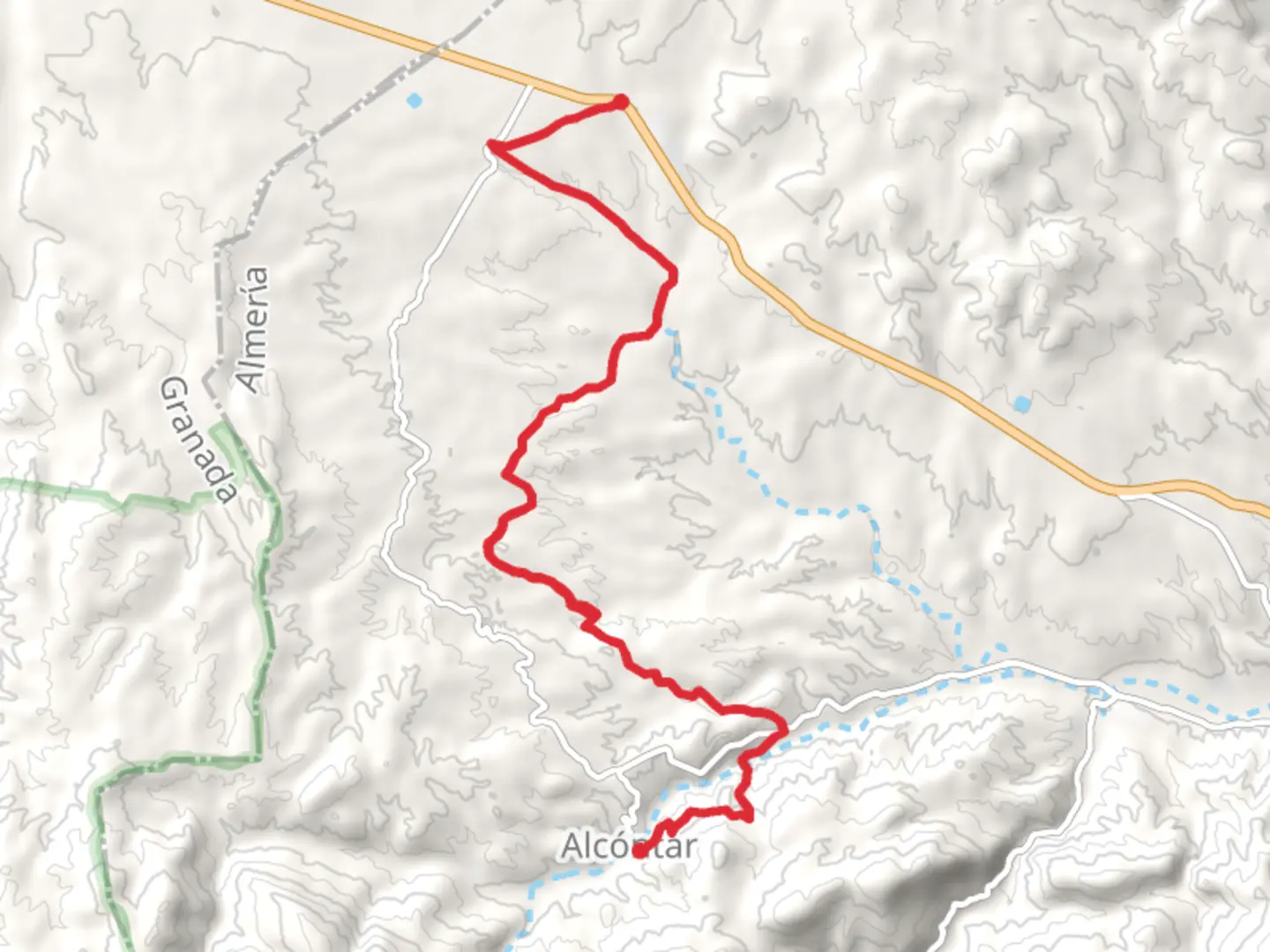 An image depicting the trail Alcontar - Hijate and its surrounding area.