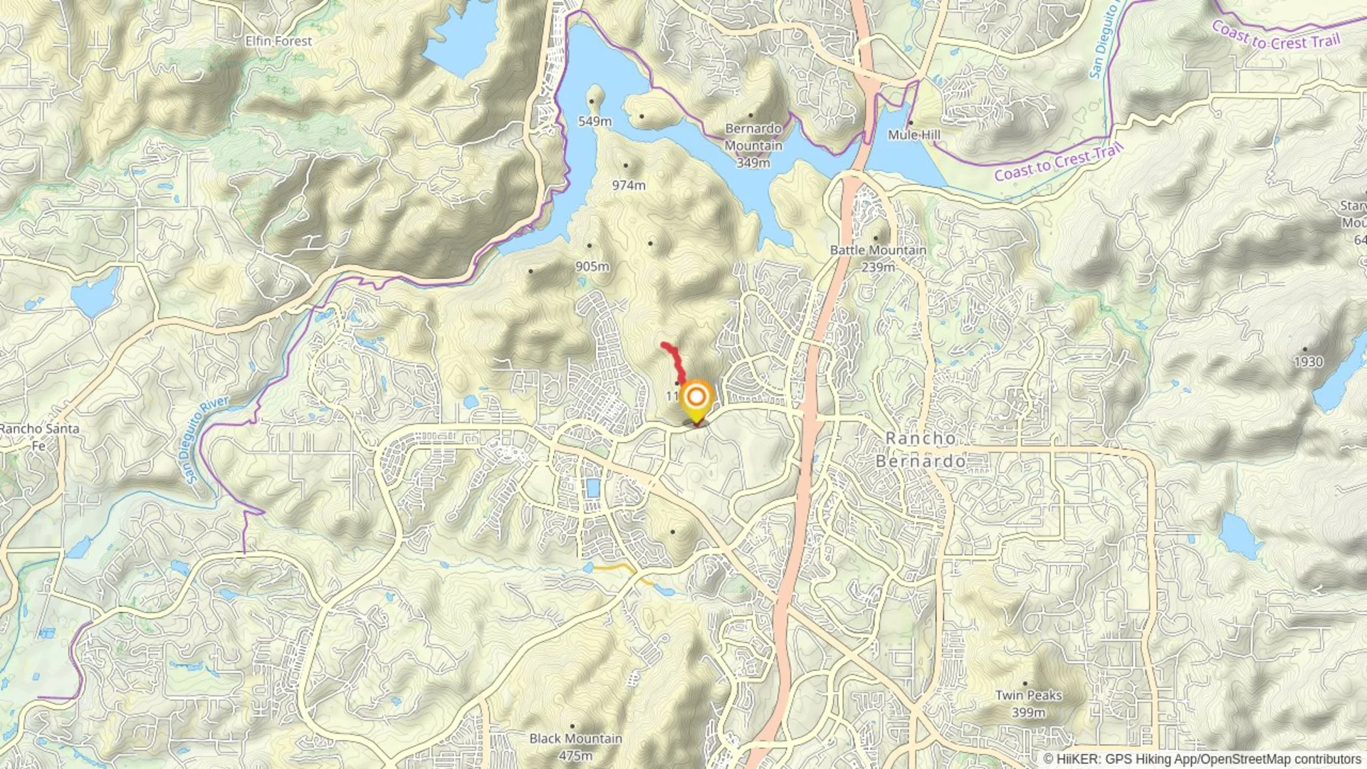 An image depicting the trail Rancho Bernardo Road Walk and its surrounding area.