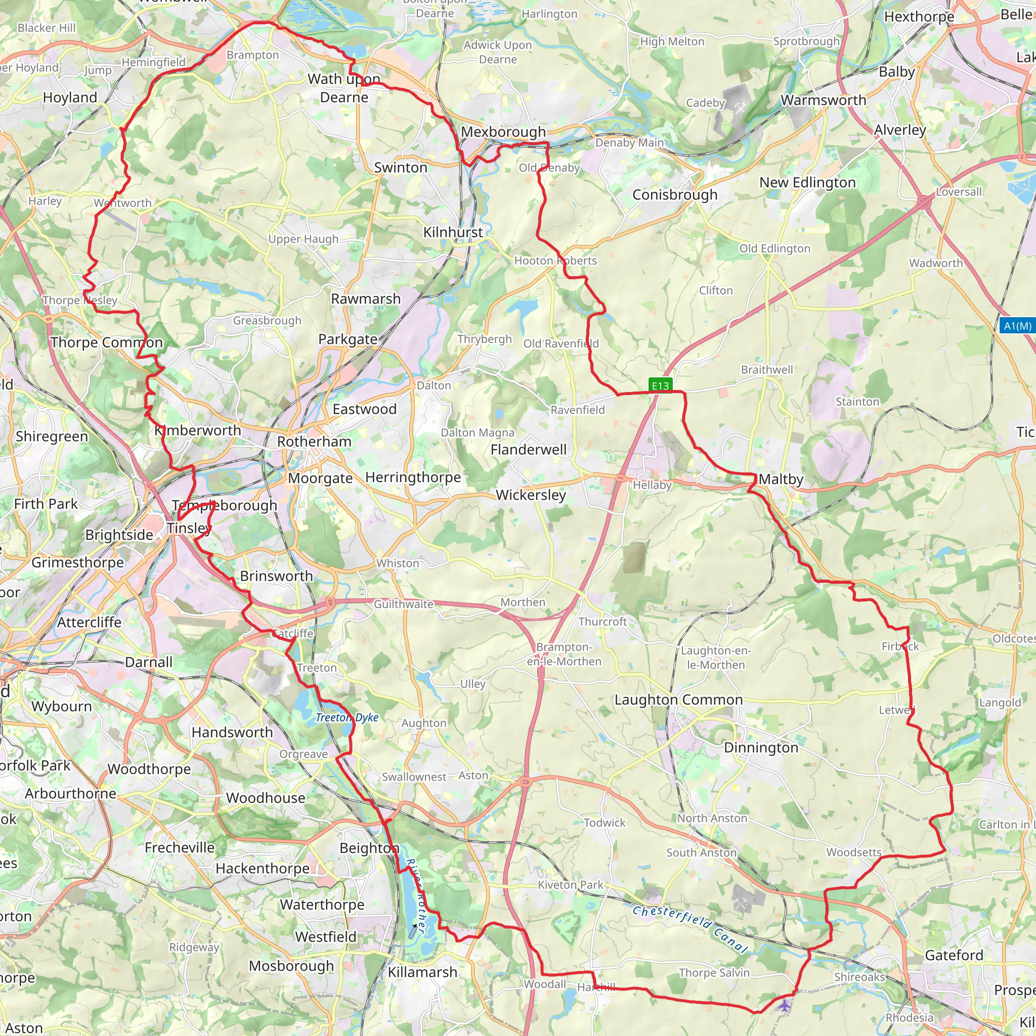 Rotherham Loop mobile static map