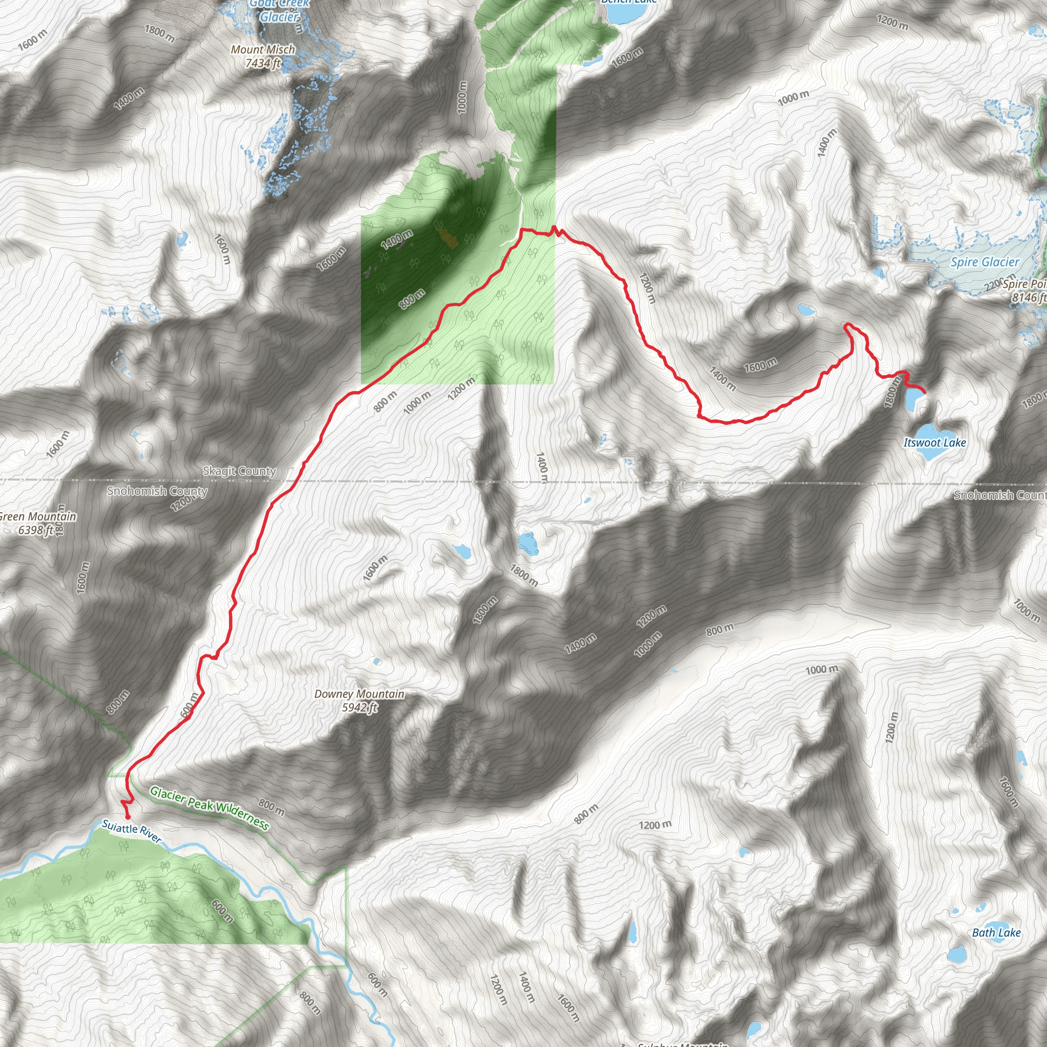 Bachelor Creek Trail mobile static map