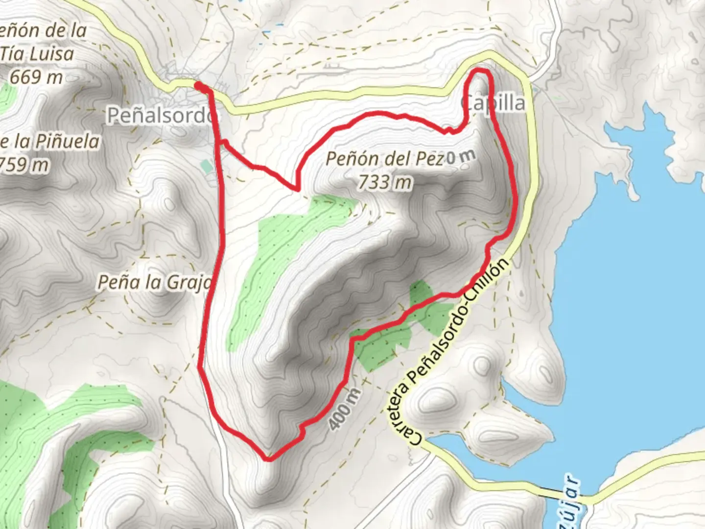 An image depicting the trail Peñon de Pez Trail PR BA 52 and its surrounding area.