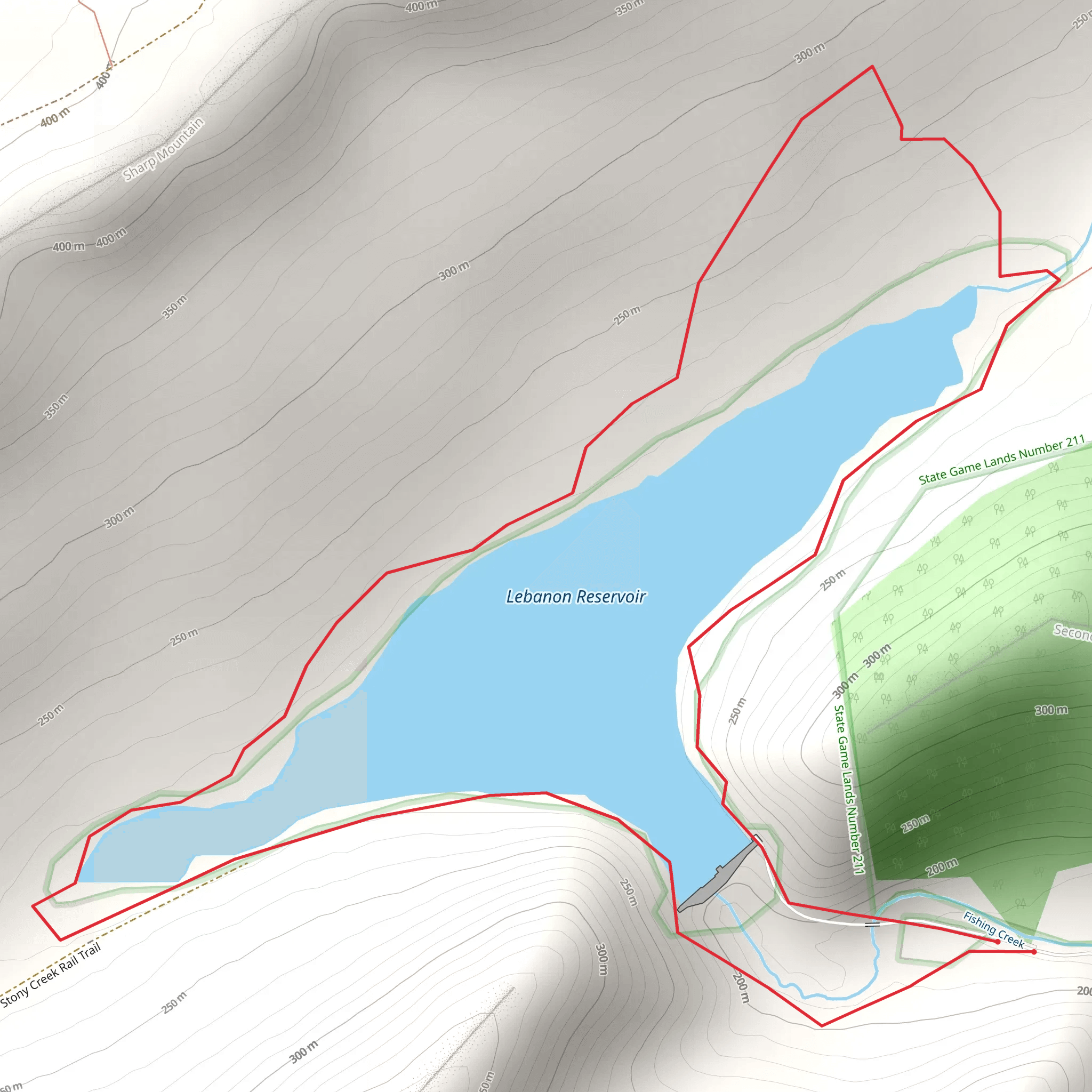 Lebanon Reservoir Loop mobile static map