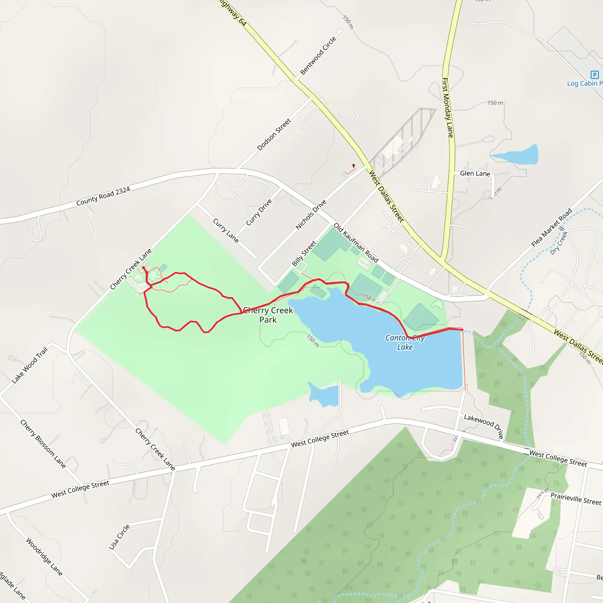 Cherry Creek Park and Canton City Lake Loop mobile static map
