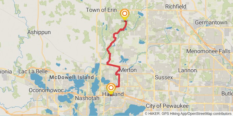 Ice Age National Scenic Trail stage 70 Map