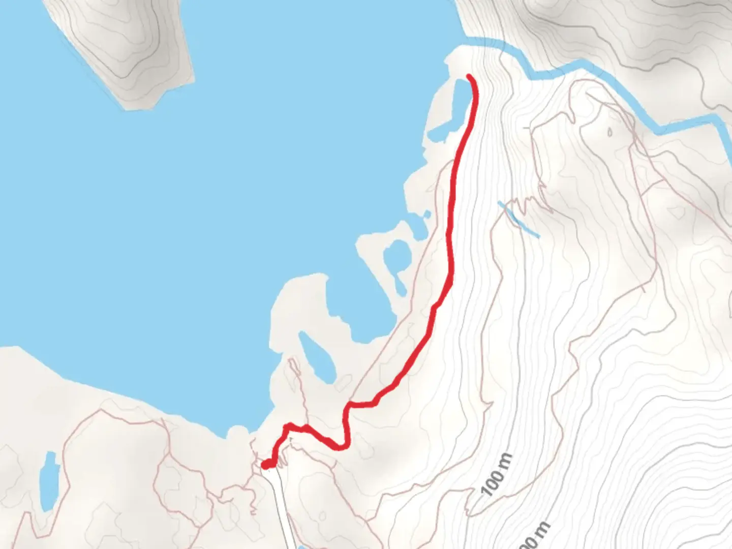 An image depicting the trail Nugget Falls Trail and its surrounding area.
