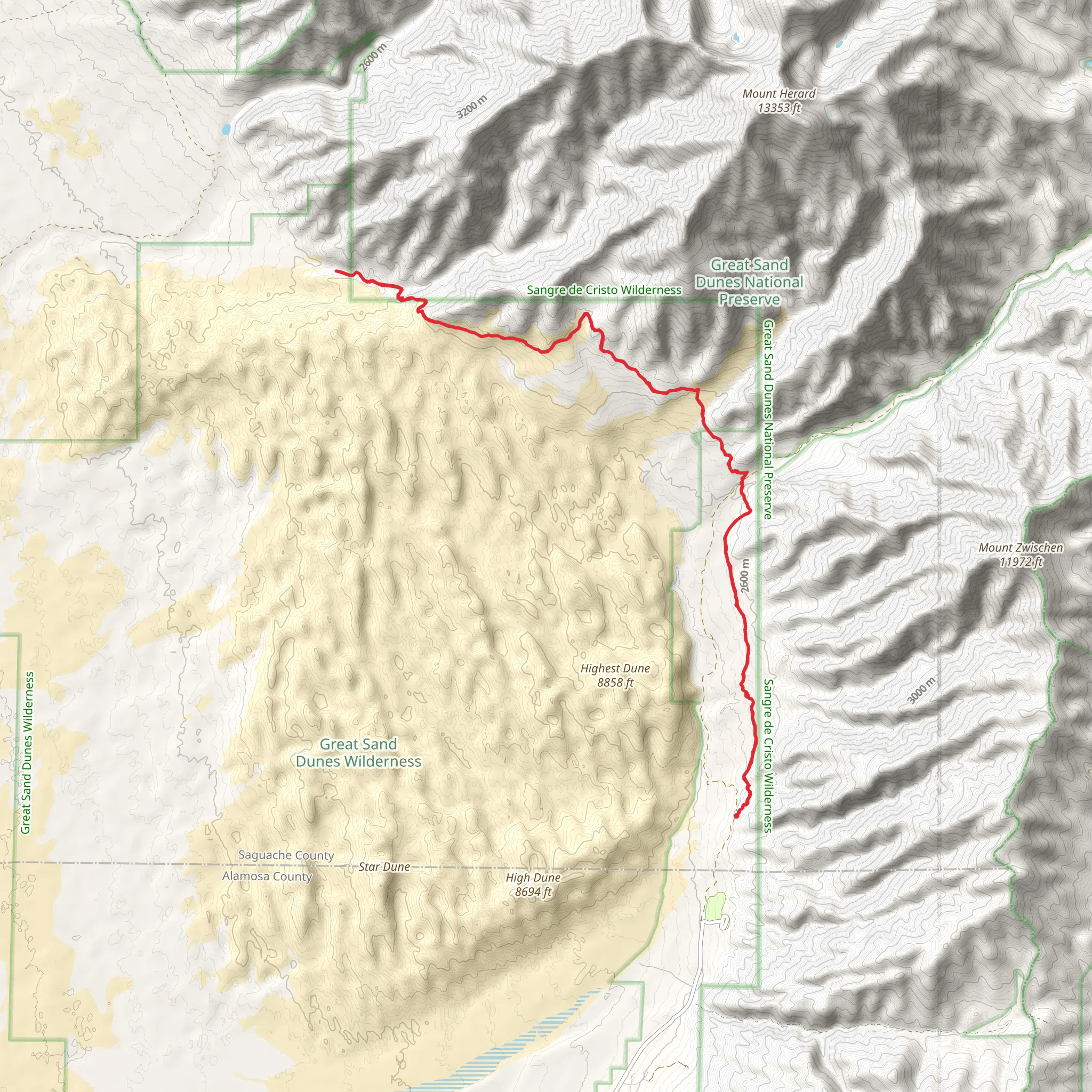 Sand Ramp Trail - Long mobile static map