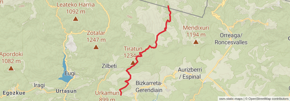 GR 225 La Fuga de Ezkaba 1938 stage 3 Map