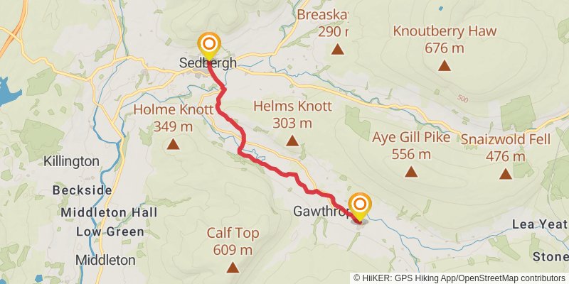 Settle to Carlisle Walk stage 3 Map