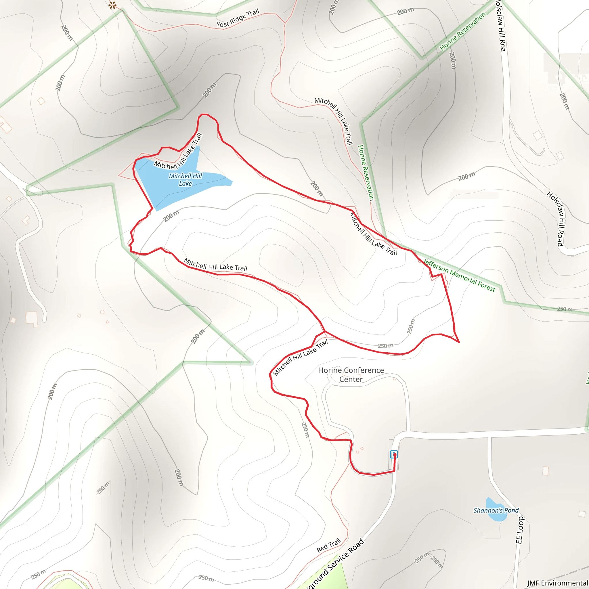 Mitchell Hill Lake Loop Trail mobile static map