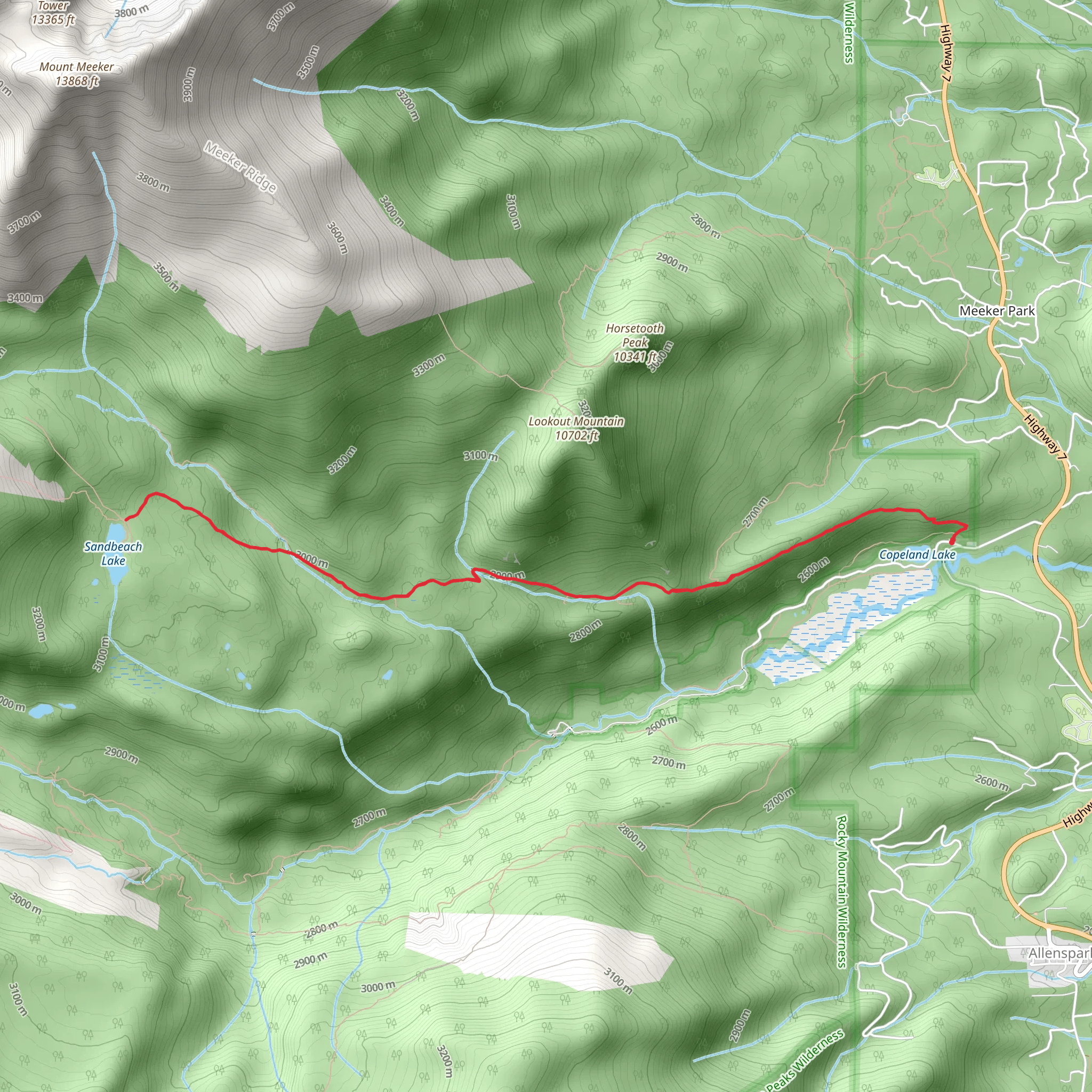 Sandbeach Lake Trail mobile static map