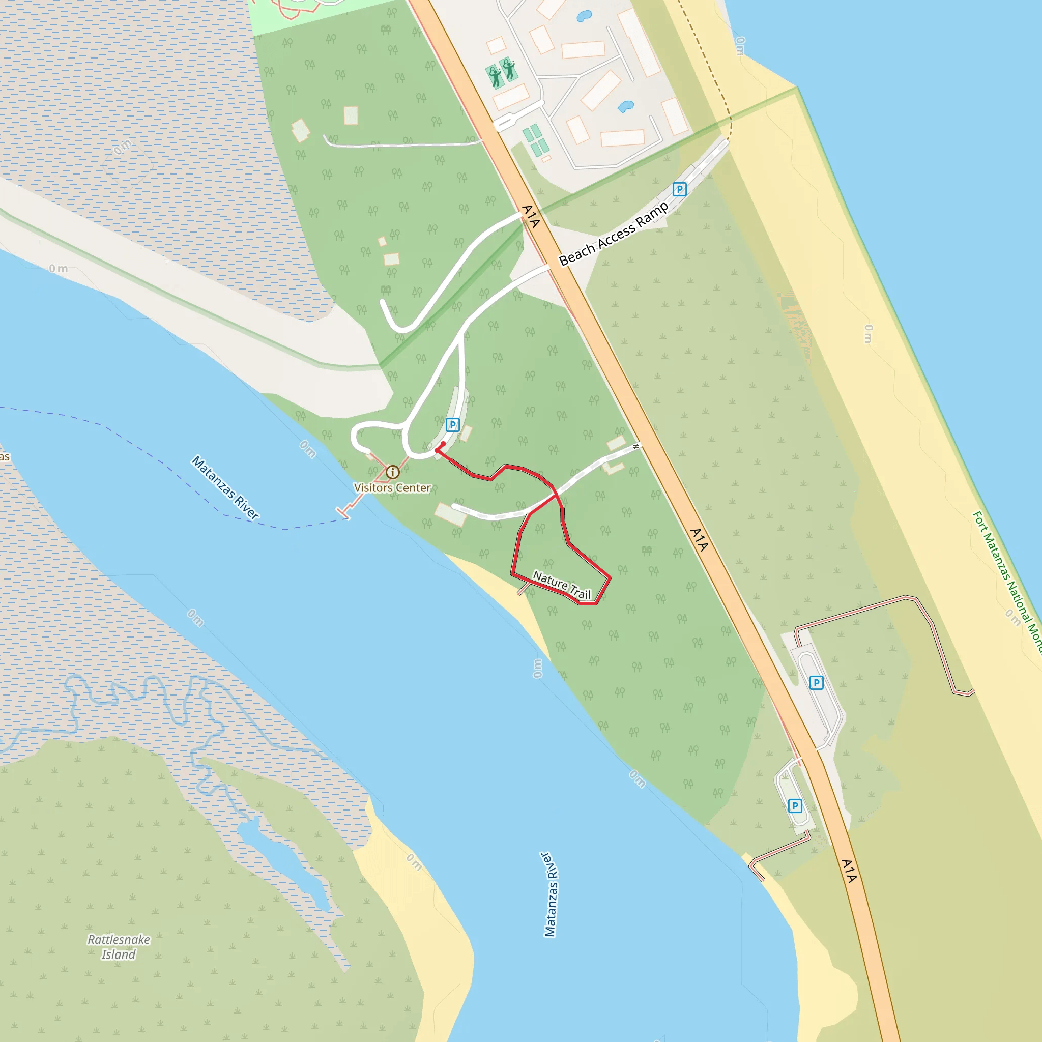 Fort Matanzas Nature Loop Trail mobile static map
