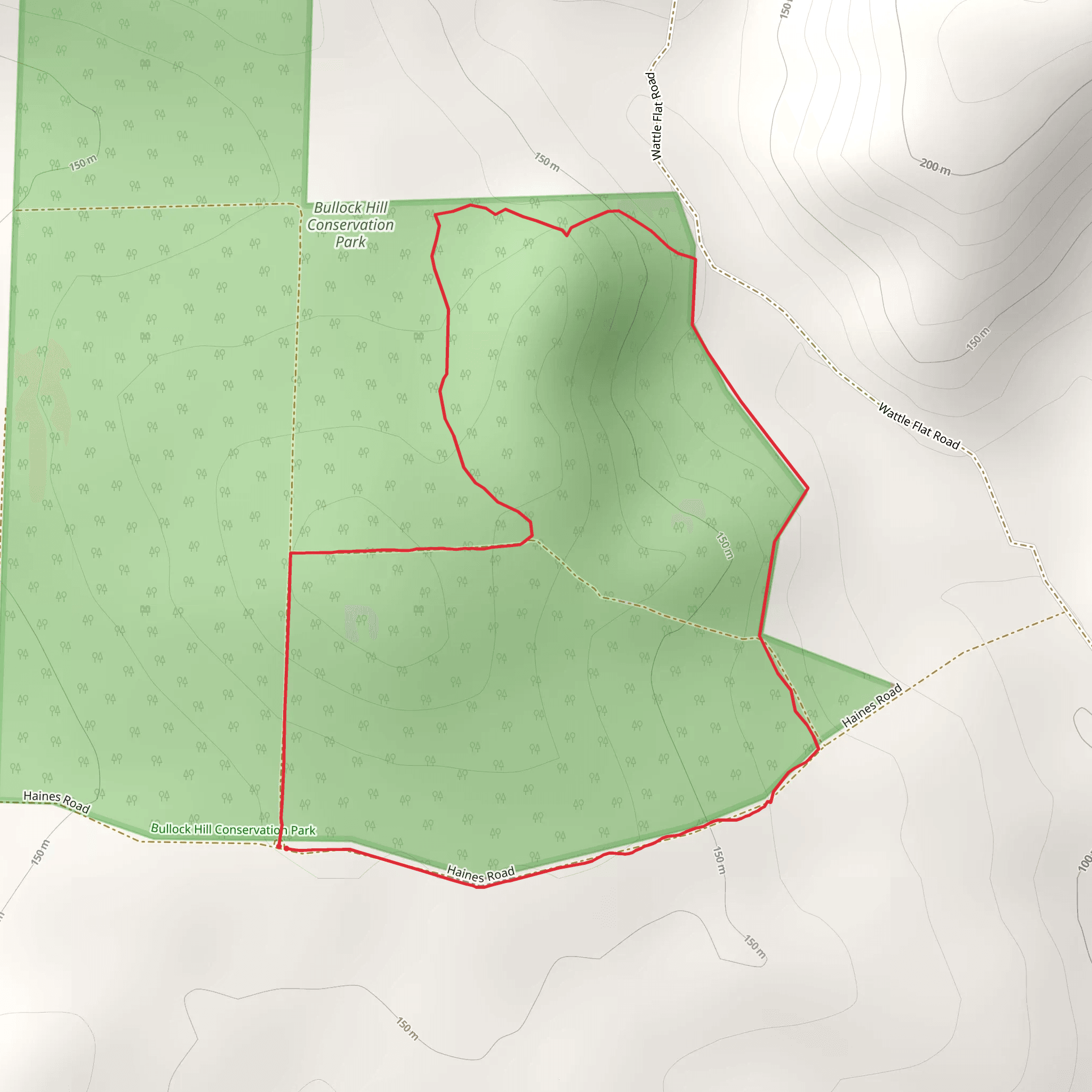 Native Grasses Hike - Bullock Hill Conservation Park mobile static map