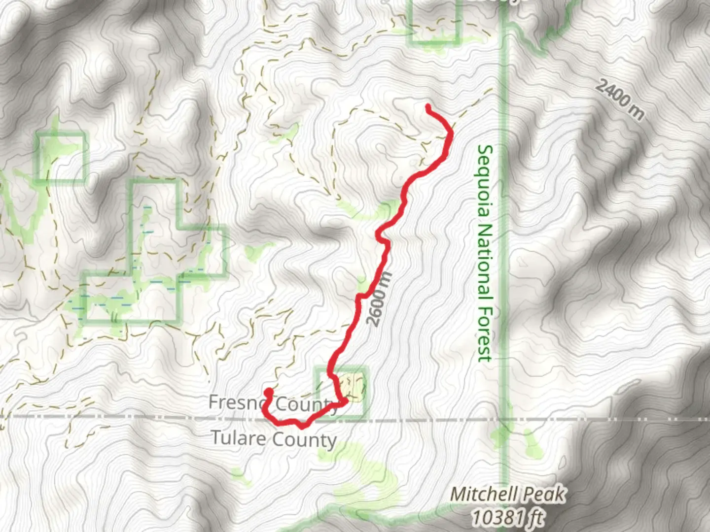 An image depicting the trail Sequoia High Sierra Camp and its surrounding area.