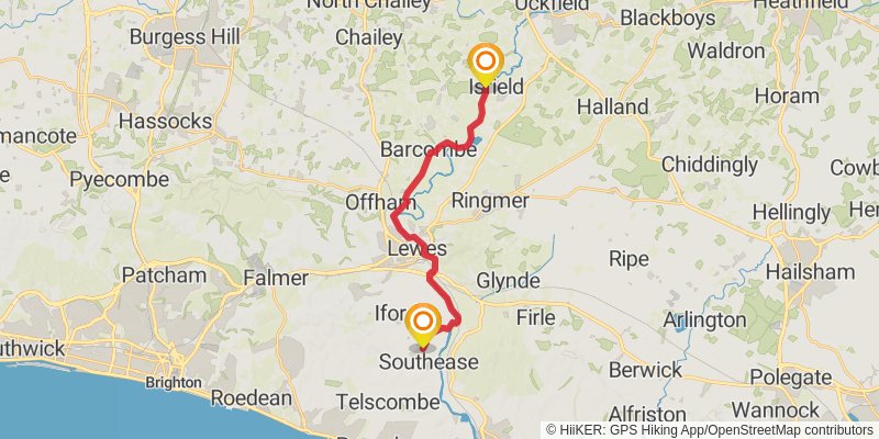 Sussex Ouse Valley Way stage 3 Map