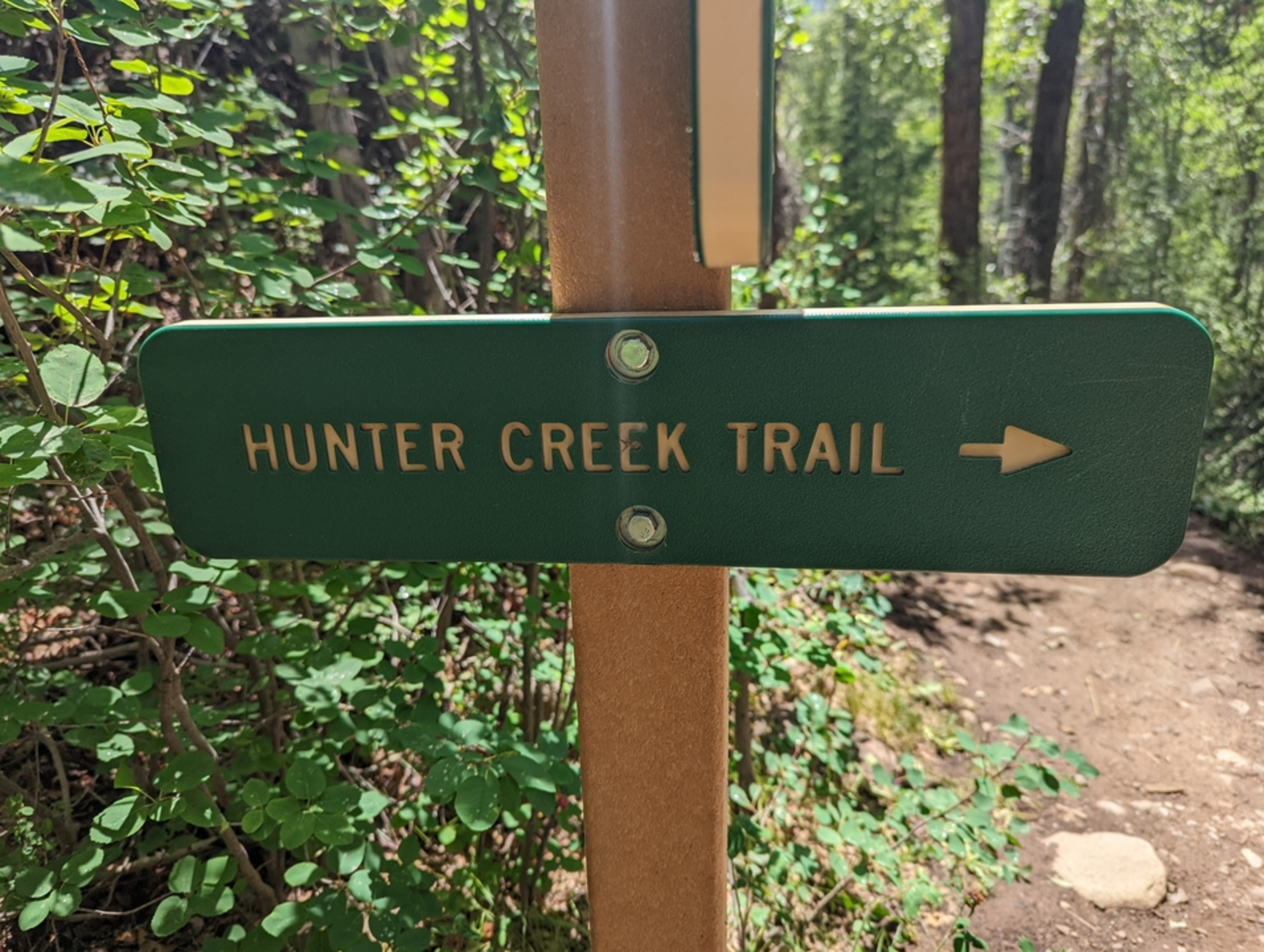An image depicting the trail Hunters Creek Trail and its surrounding area.