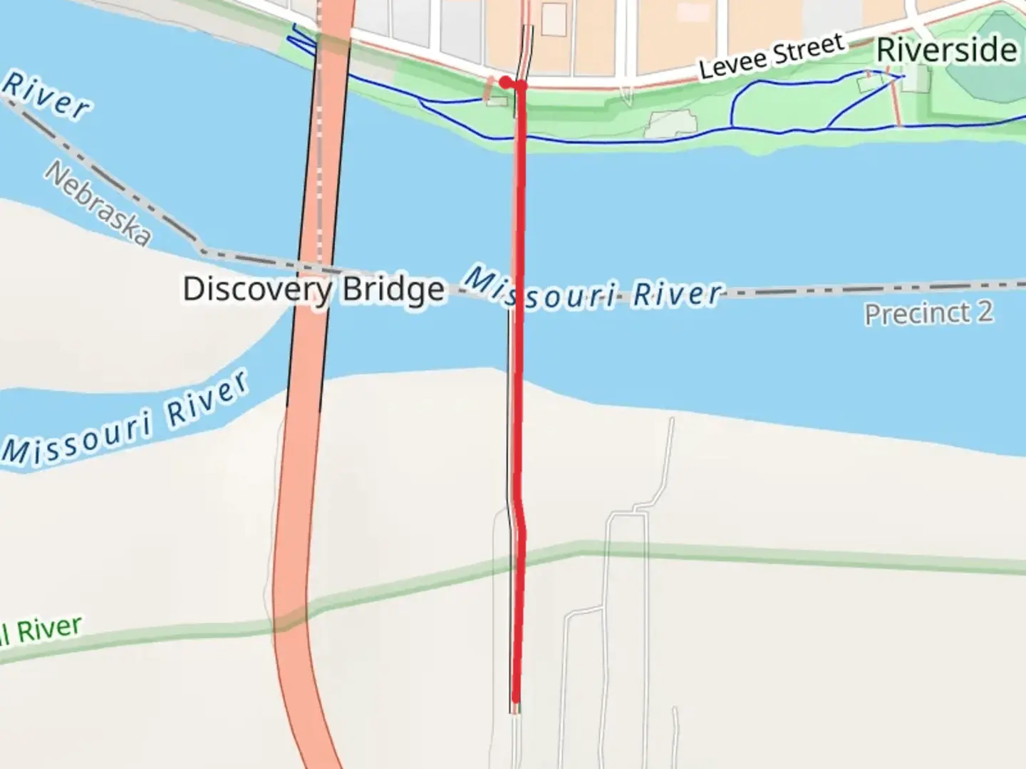 An image depicting the trail Meridian Bridge and its surrounding area.