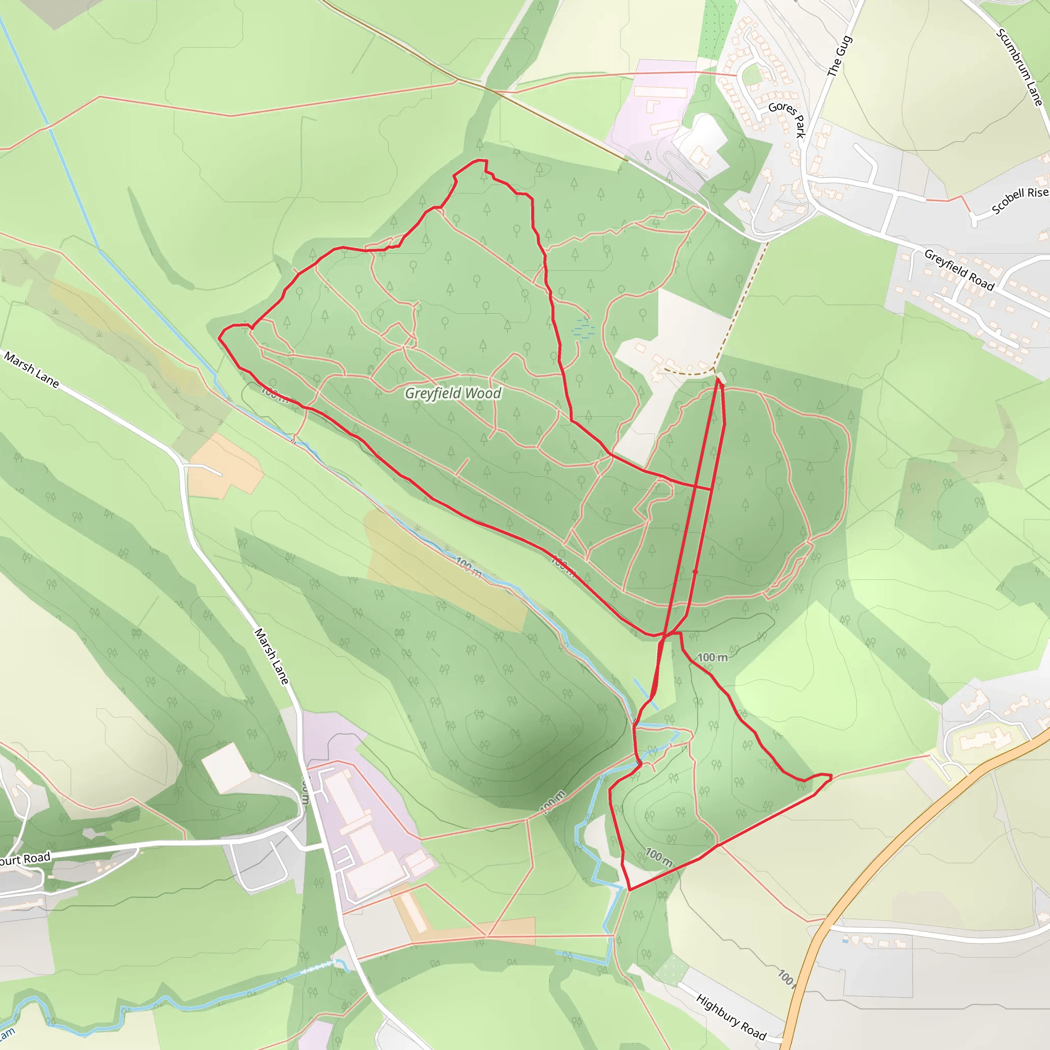 Greyfield Wood Walk mobile static map