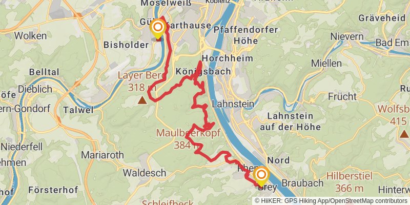 RheinBurgenWeg stage 6 Map