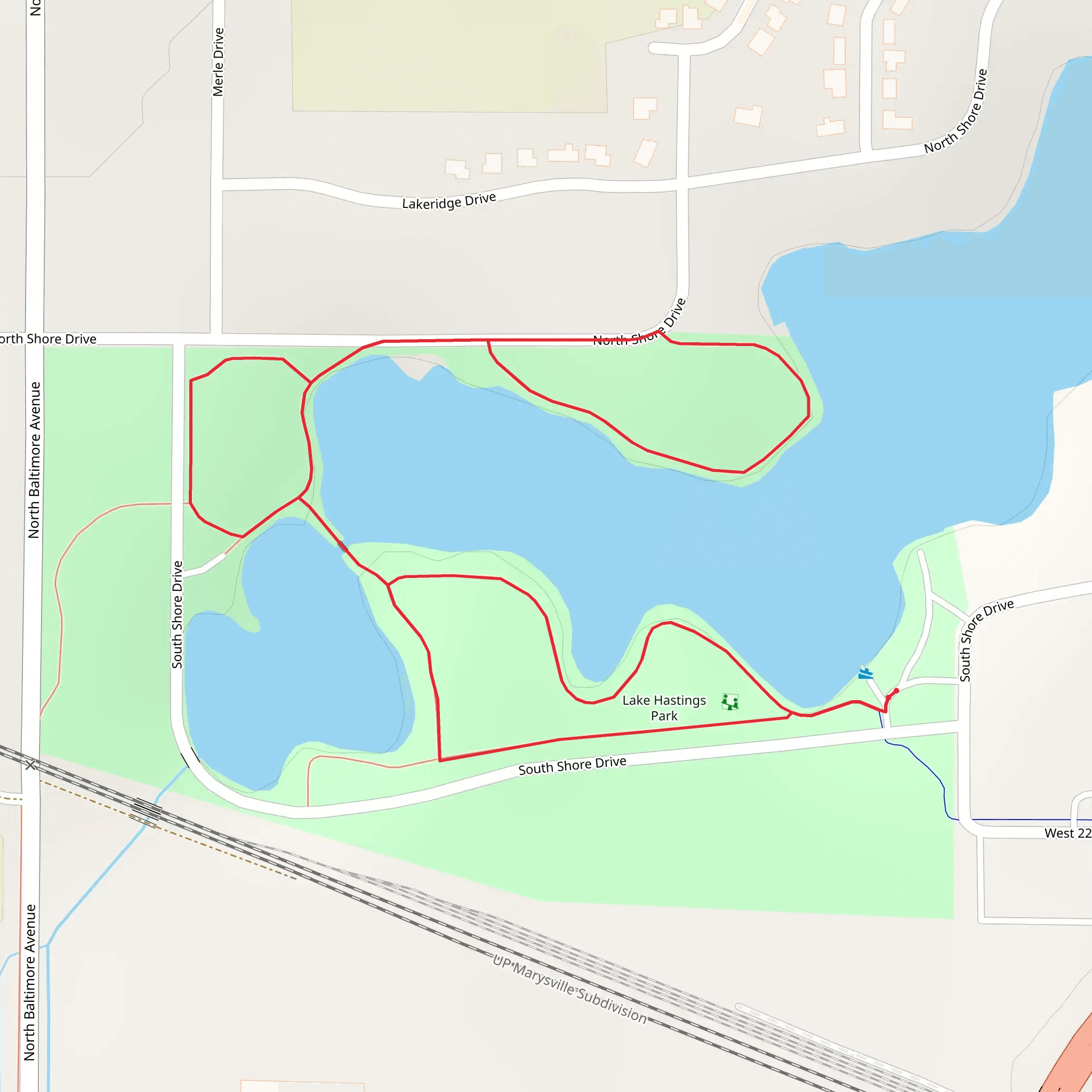 Lake Hastings West Shore Loop mobile static map