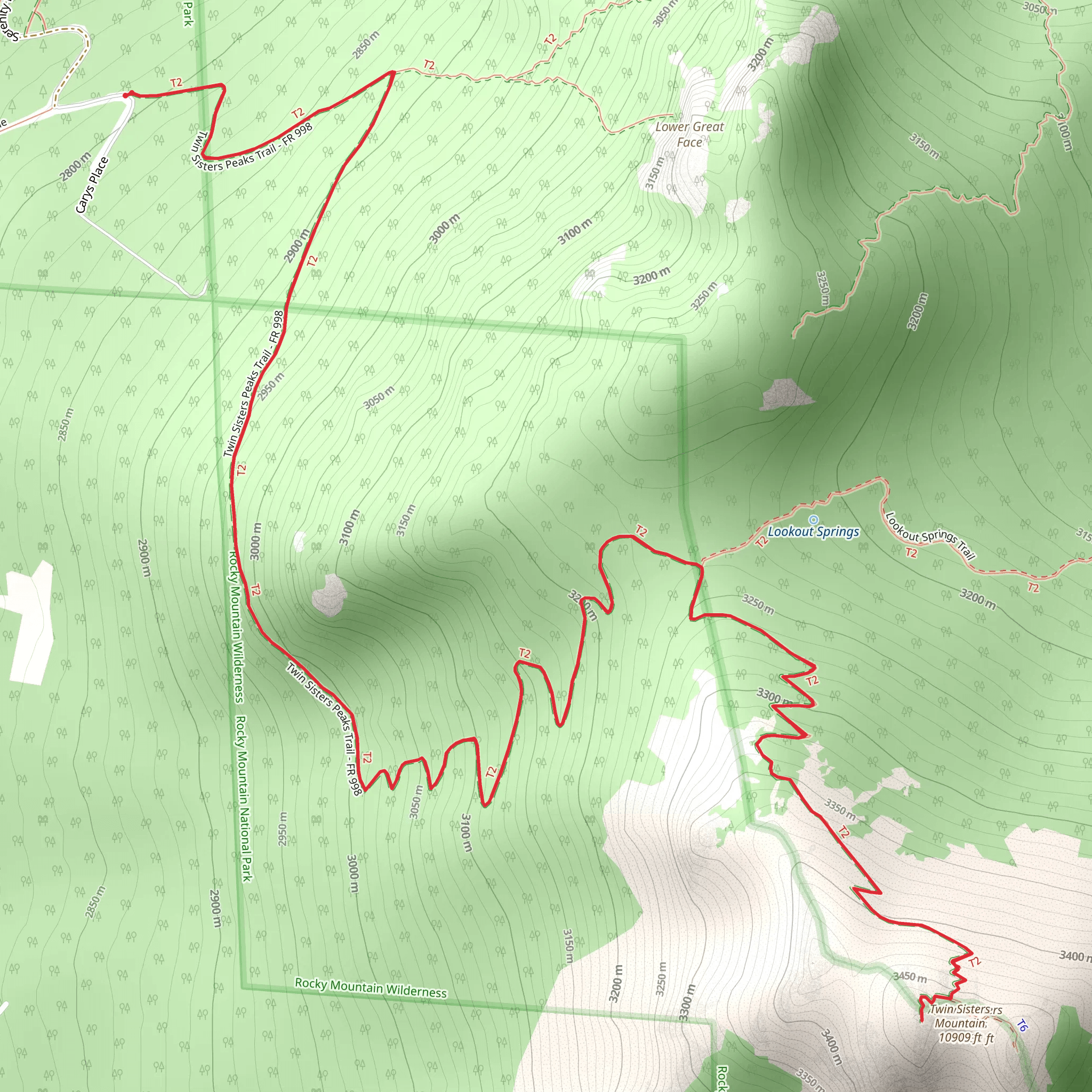 Twin Sisters Peak Trail mobile static map