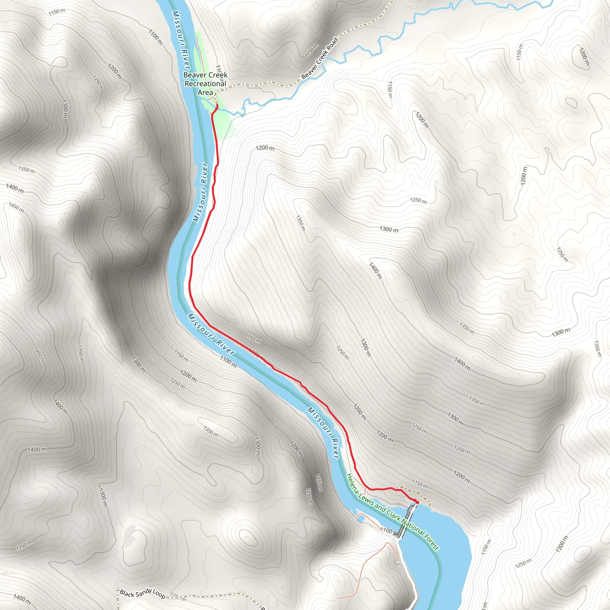Missouri Beaver Creek Trail mobile static map