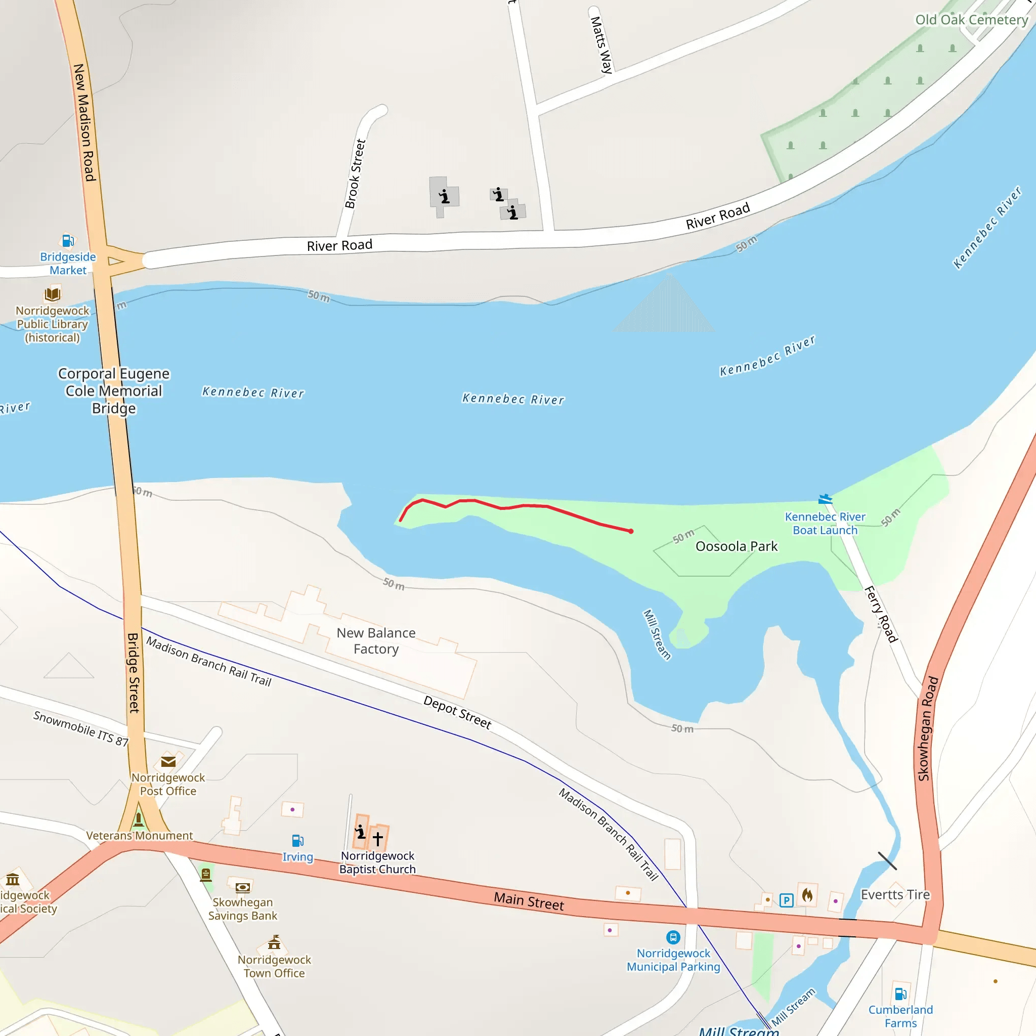 Kennebec River - Oosoola Park mobile static map