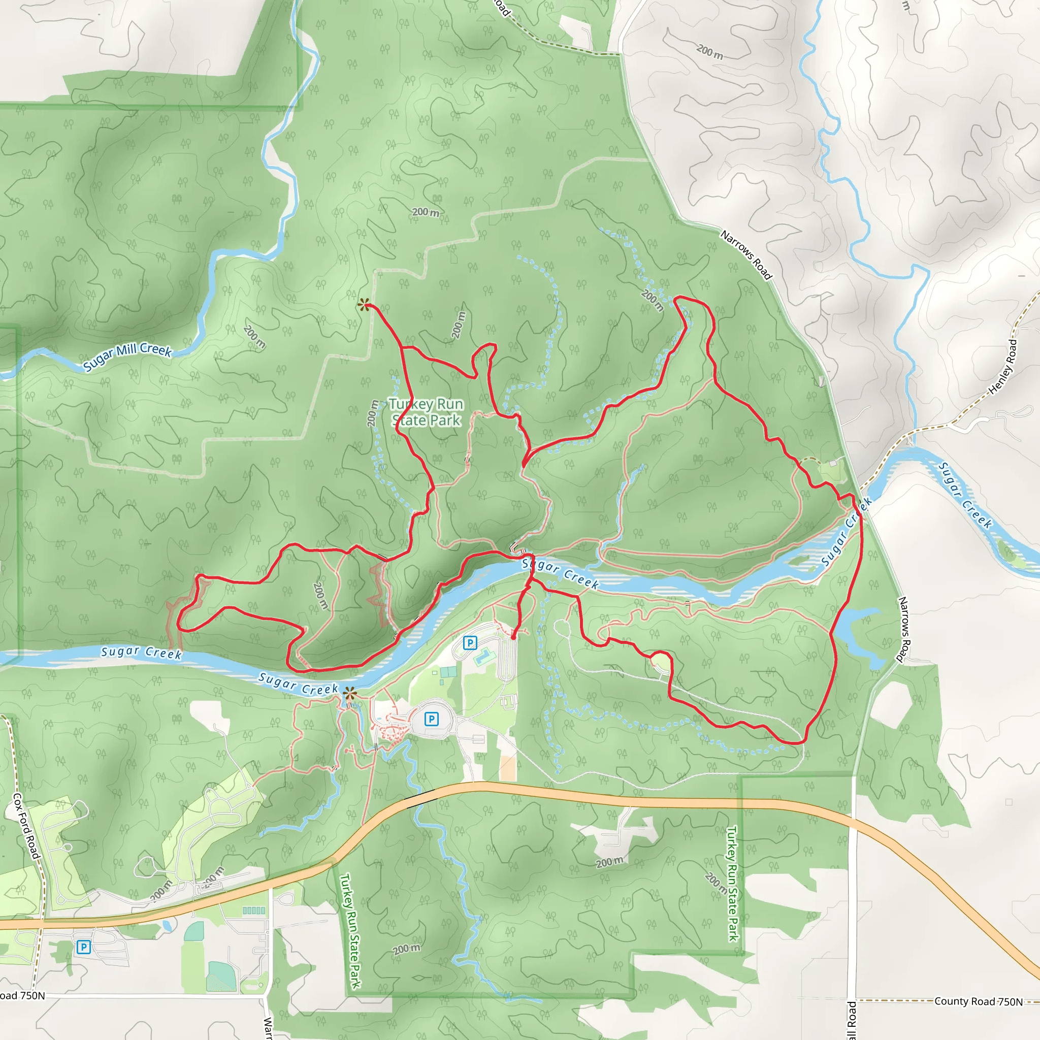 Sugar Creek Loop mobile static map