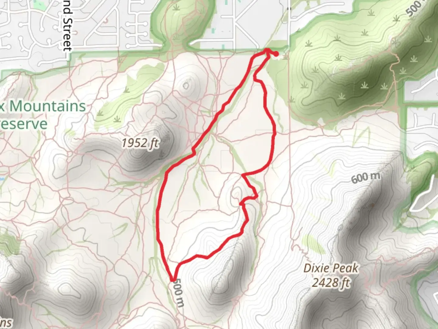 An image depicting the trail Tatum Wash Loop and its surrounding area.