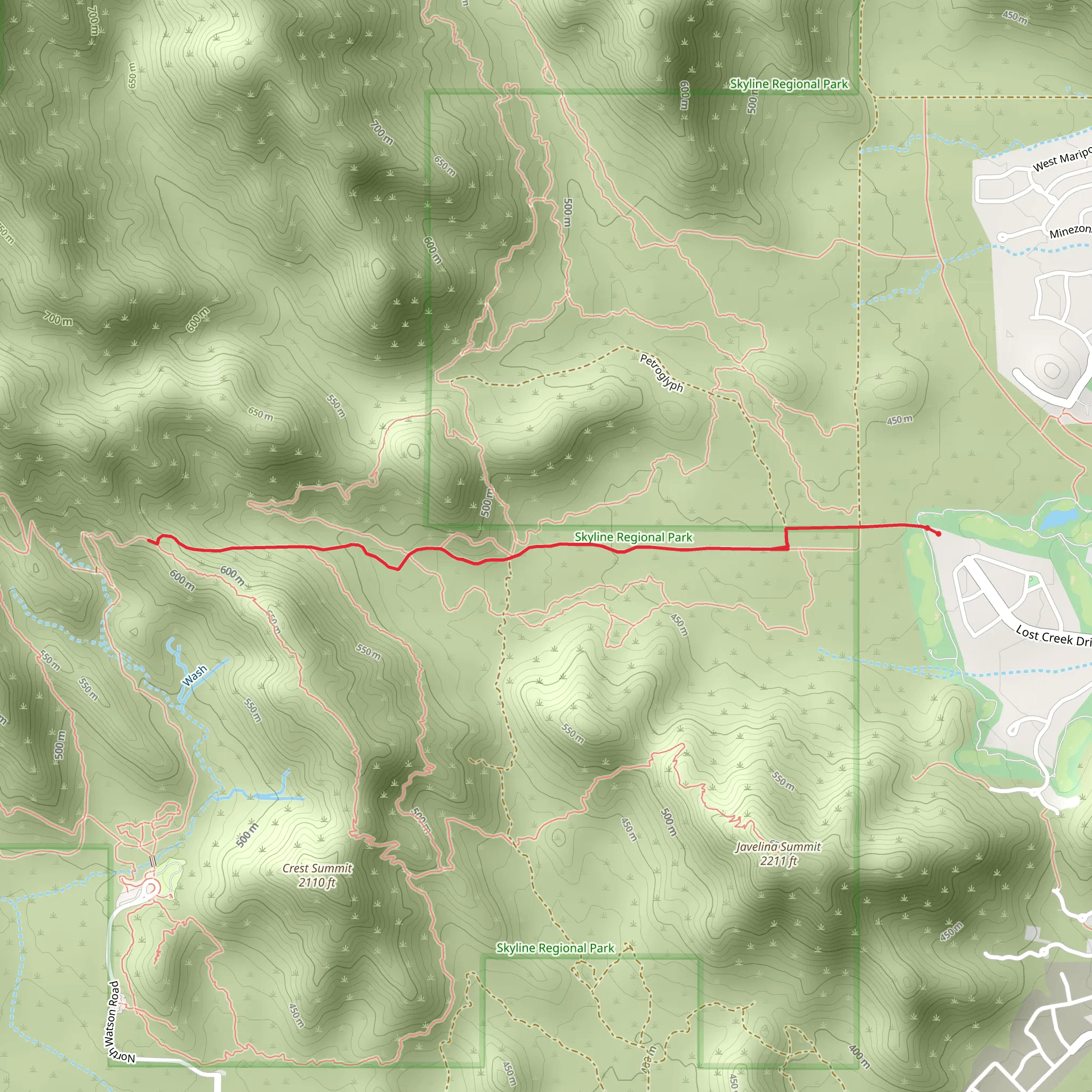 Skyline Regional Park mobile static map