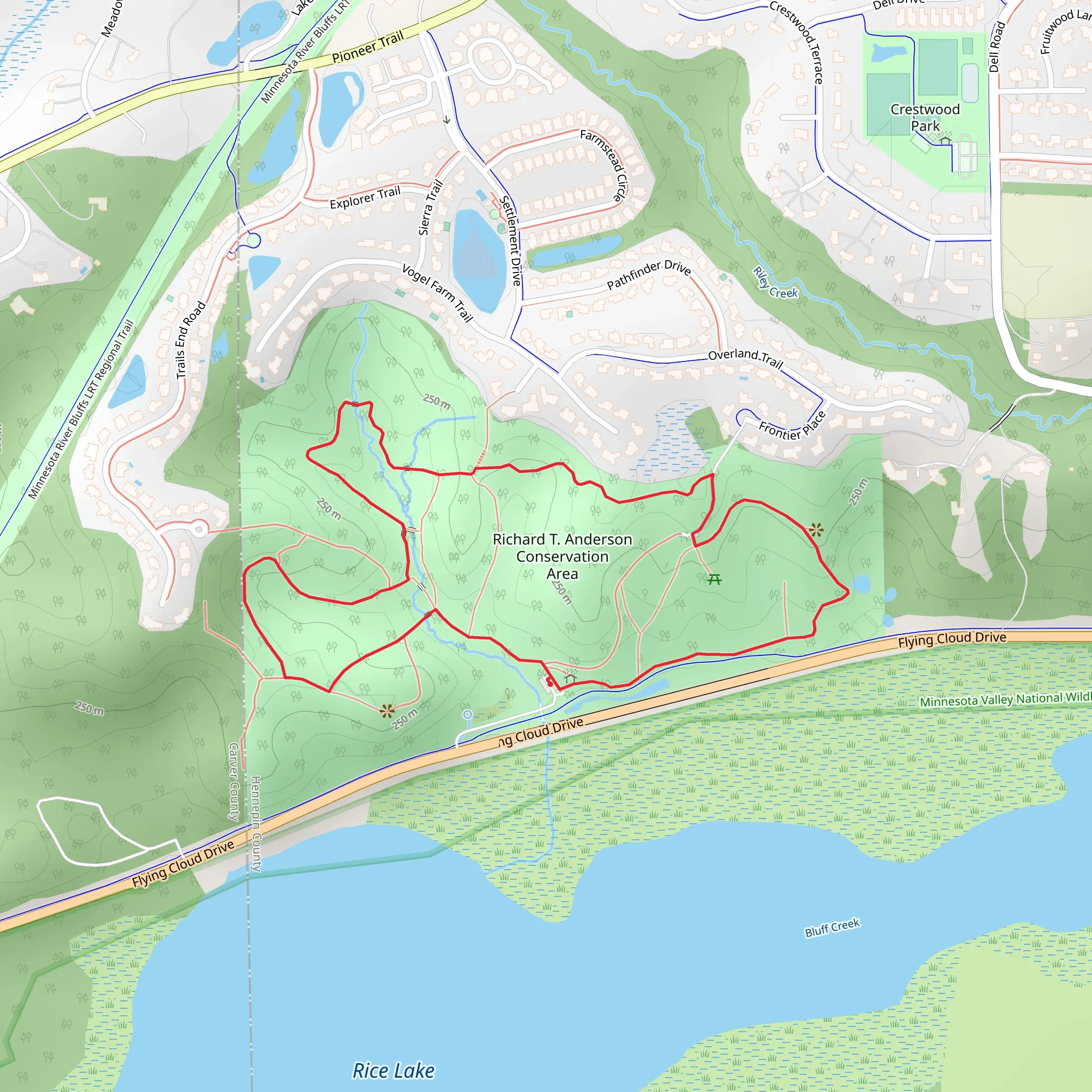 Richard T Anderson Conservation Area Loop mobile static map