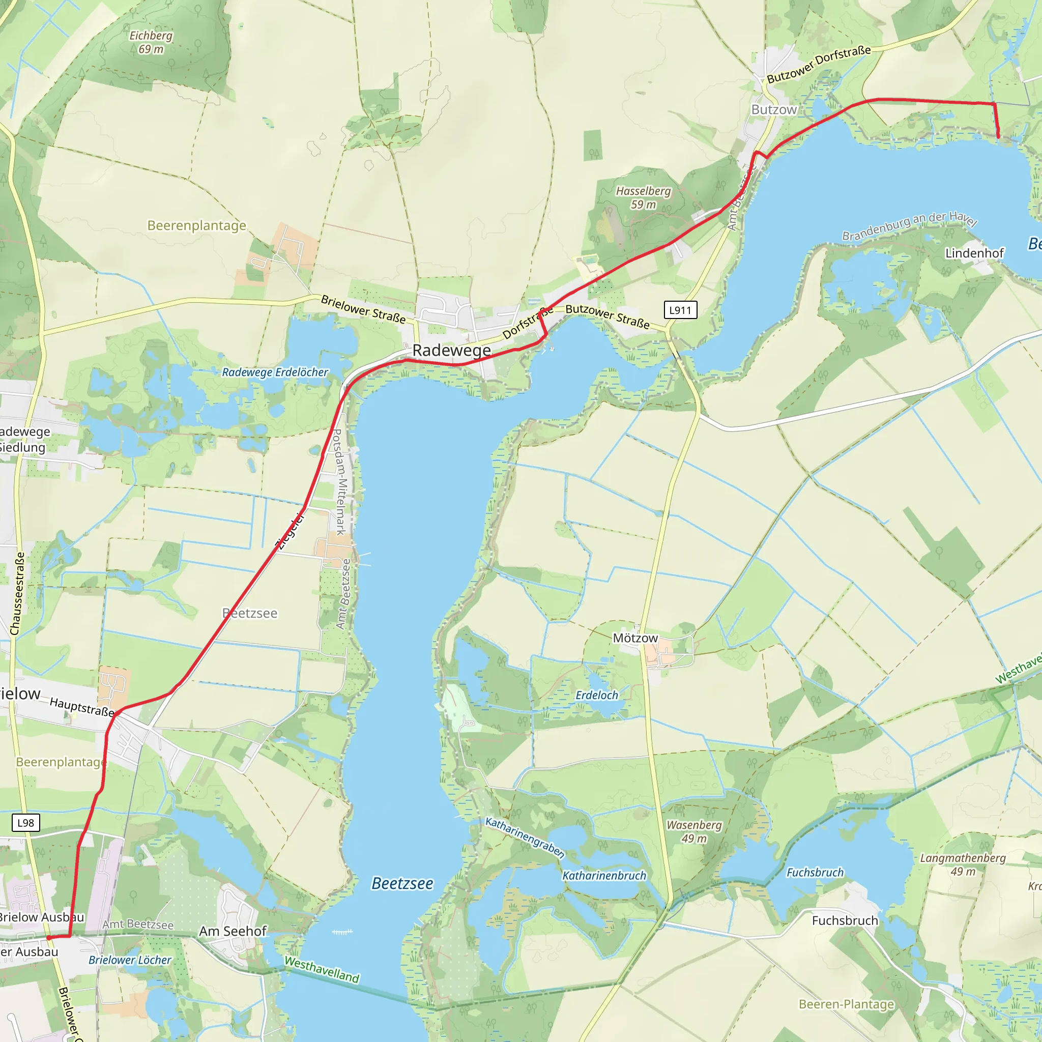 Beetzsee Walk - Brielow Ausbau mobile static map