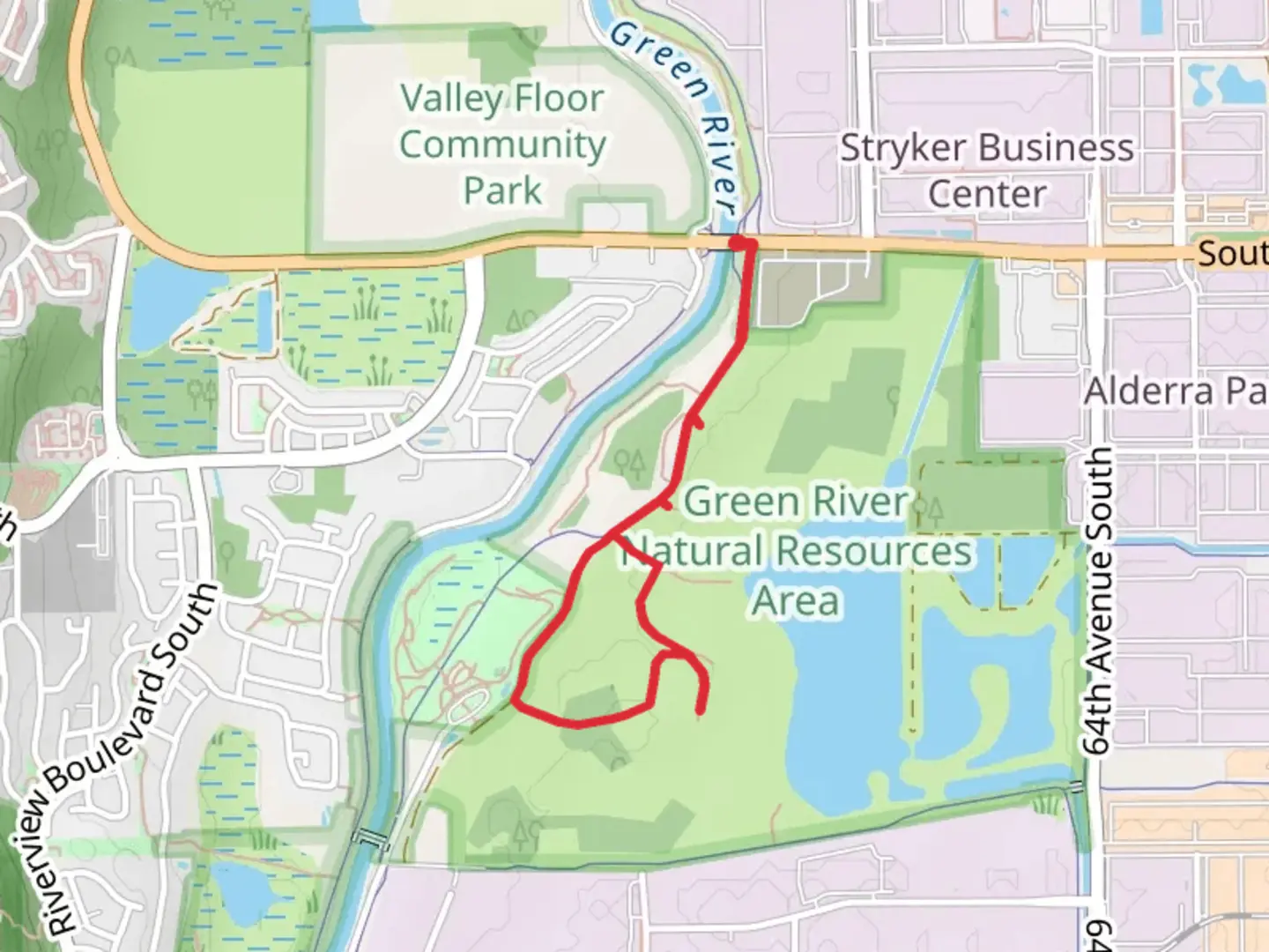 An image depicting the trail Green River Natural Resources Area Loop and its surrounding area.