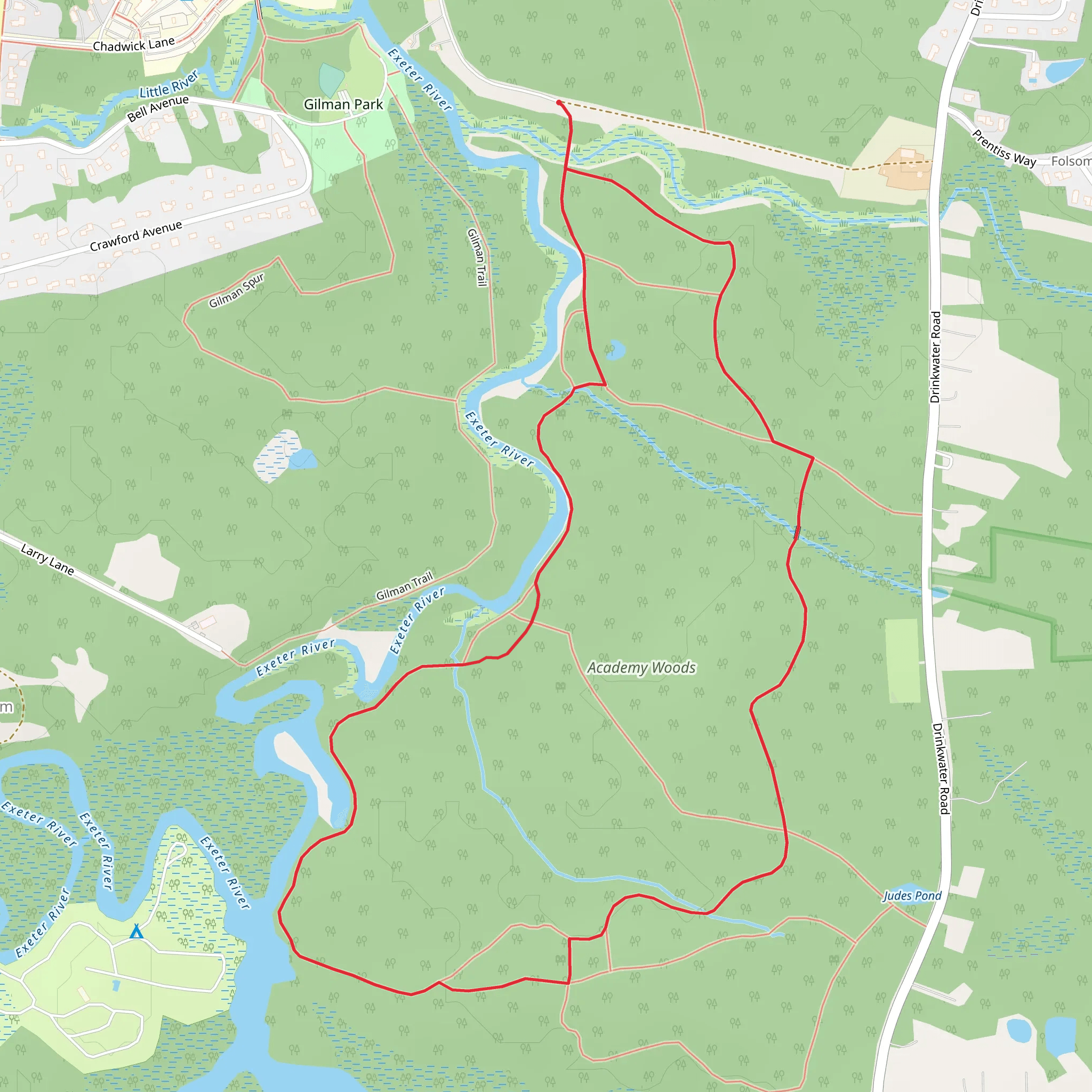 Academy Woods Loop Trail mobile static map