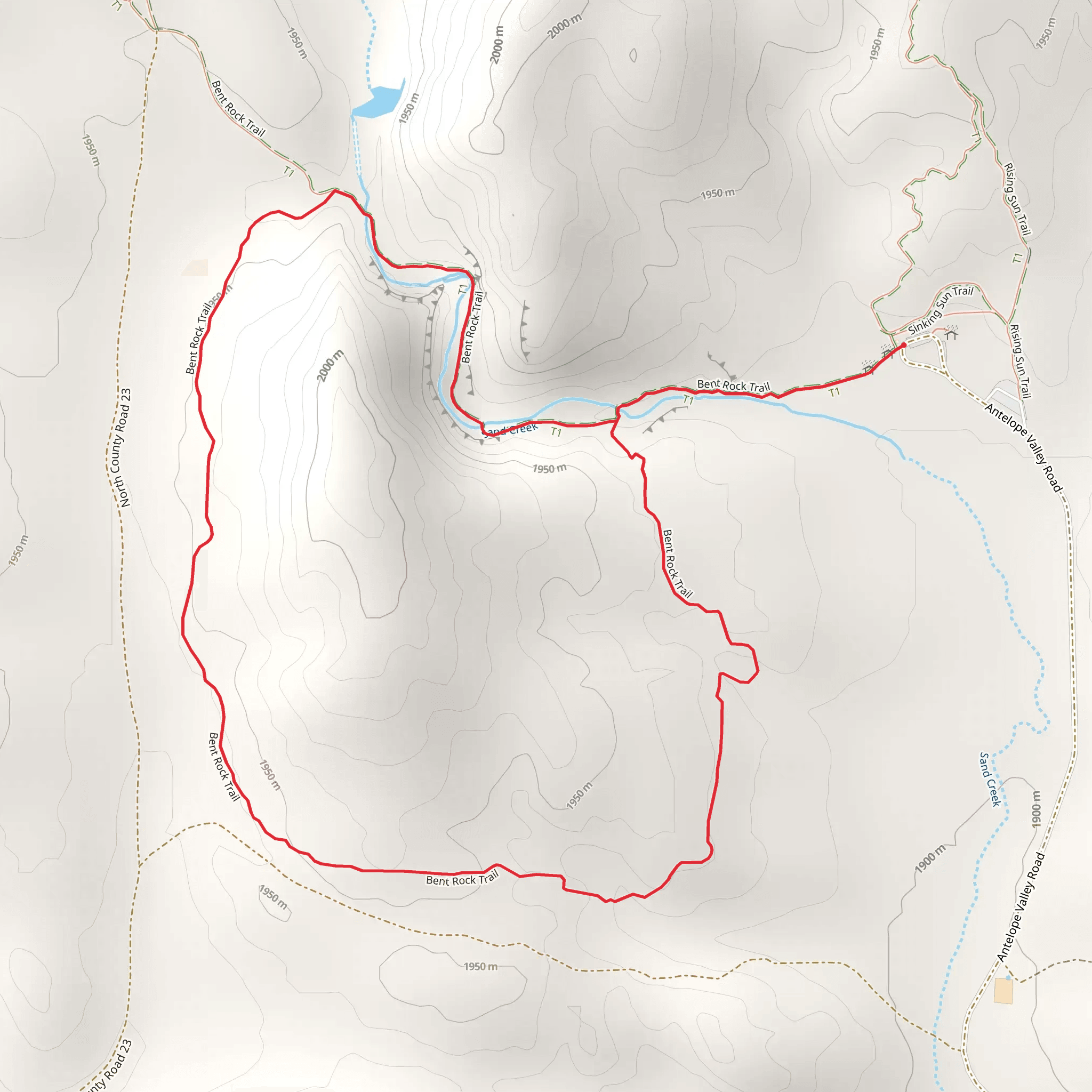 Bent Rock Loop Trail mobile static map