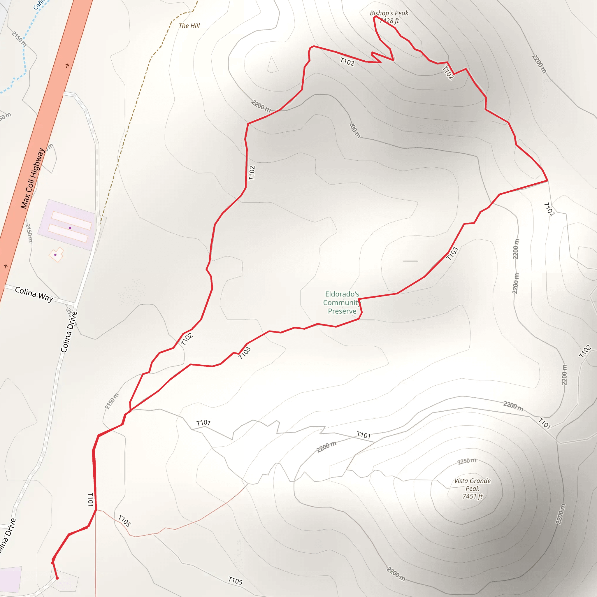 Bishop's Peak Loop mobile static map