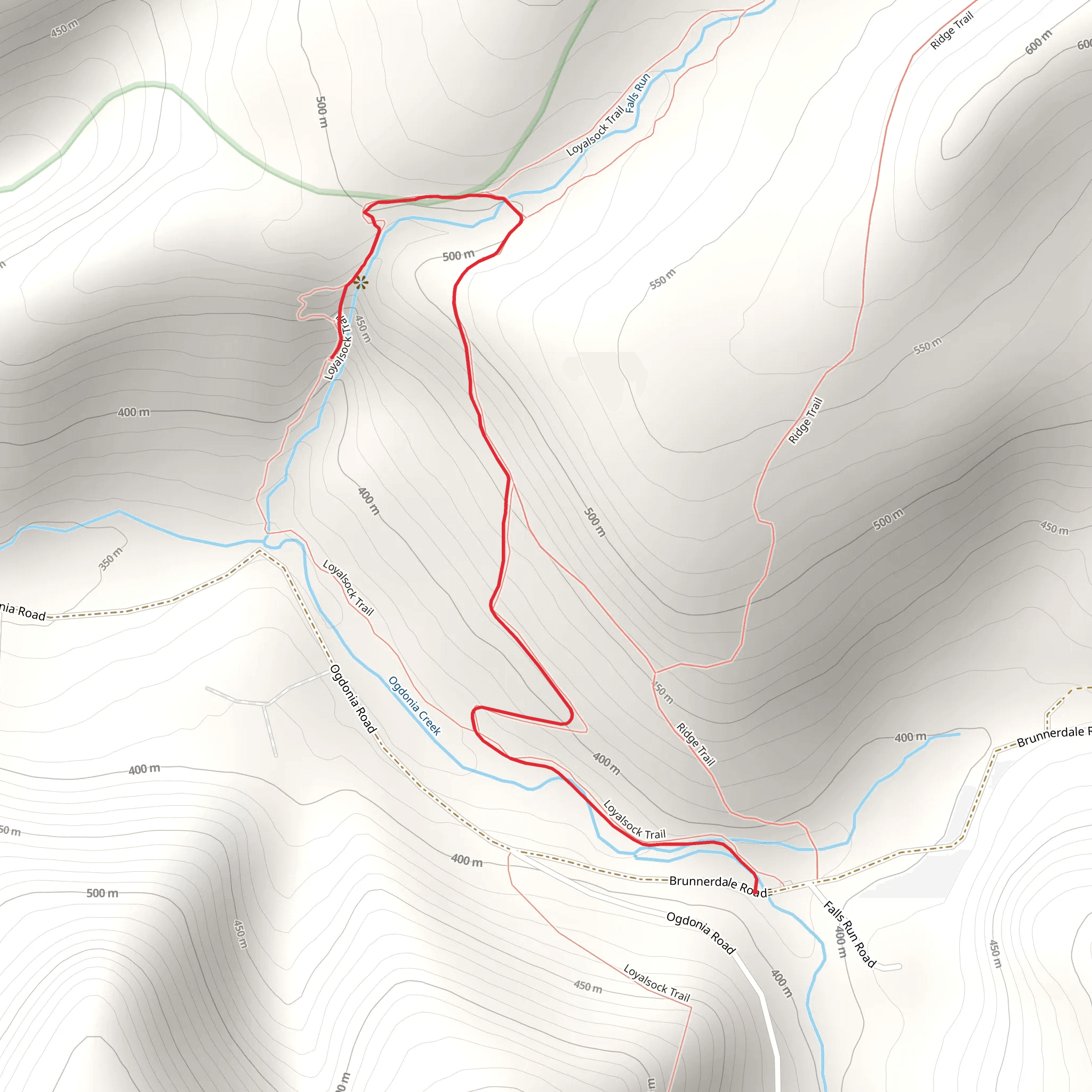 Angel Falls via Loyalsock Trail mobile static map