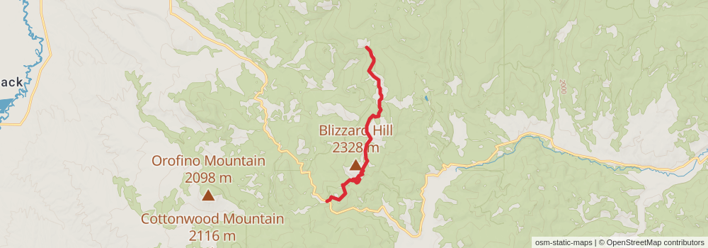 American Perimeter Trail - Rocky Mountains Primary stage 114 Map