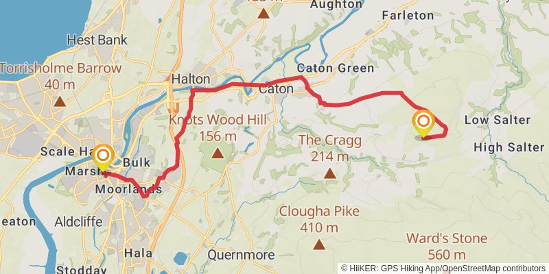 Lancashire Witches Walk stage 5 Map