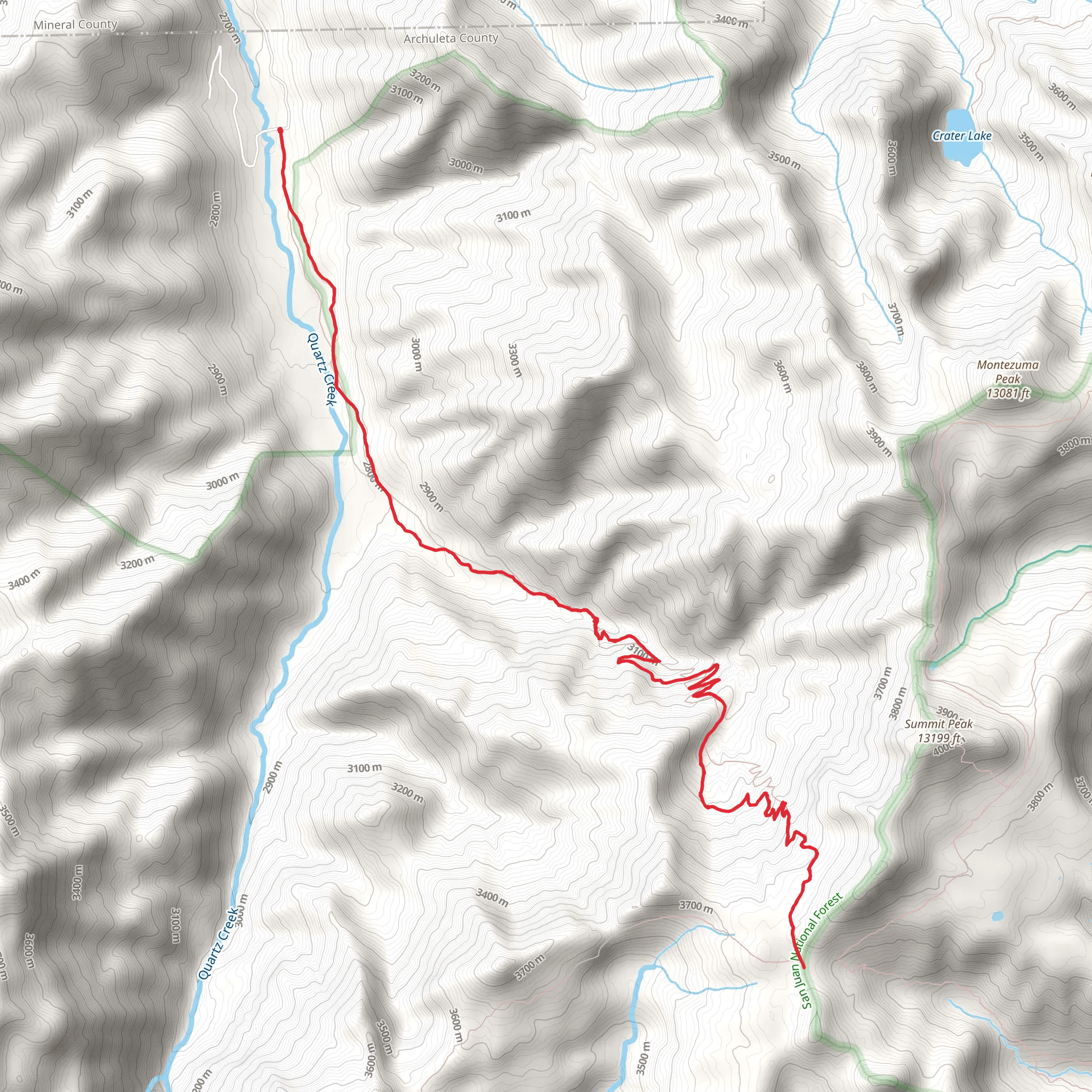 Quartz Creek Trail mobile static map
