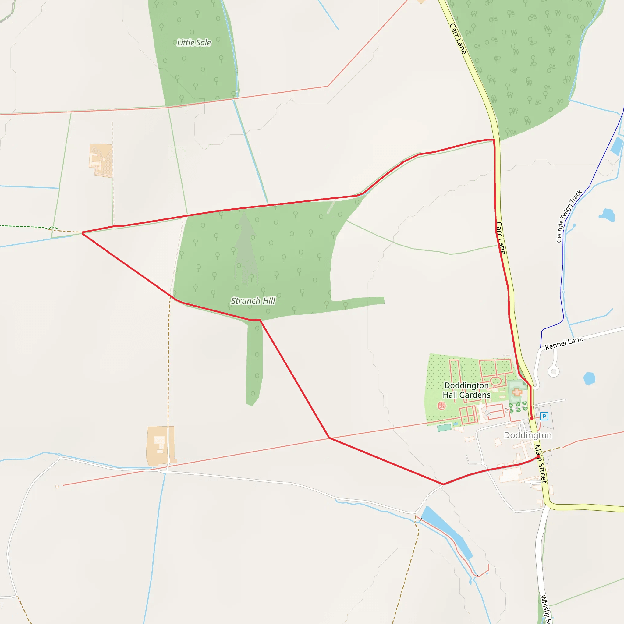 Doddington Hall Loop mobile static map