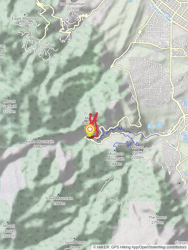 Mount Buckhorn via Captain Jacks Trail - Short mobile static map
