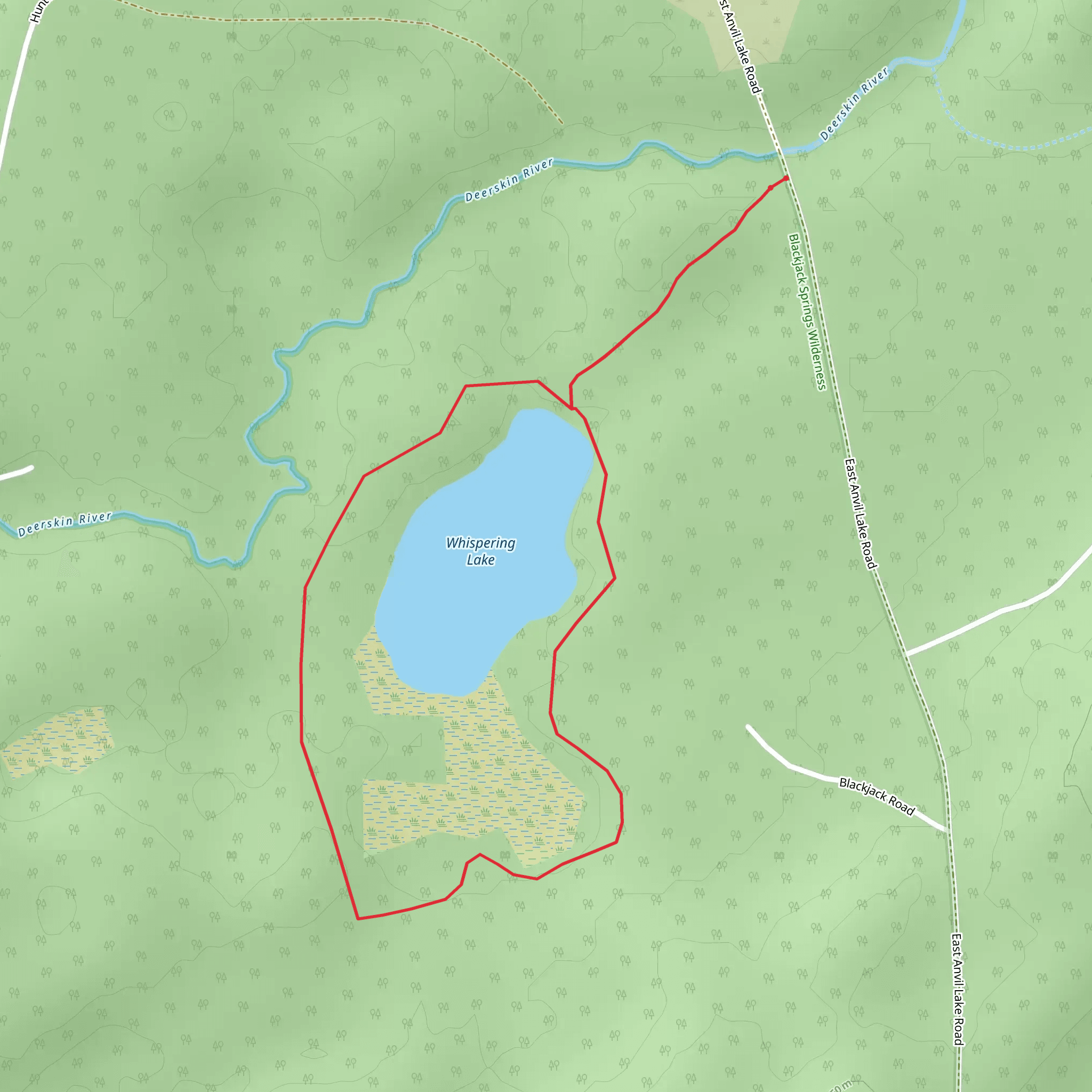 Whispering Lake Trail mobile static map