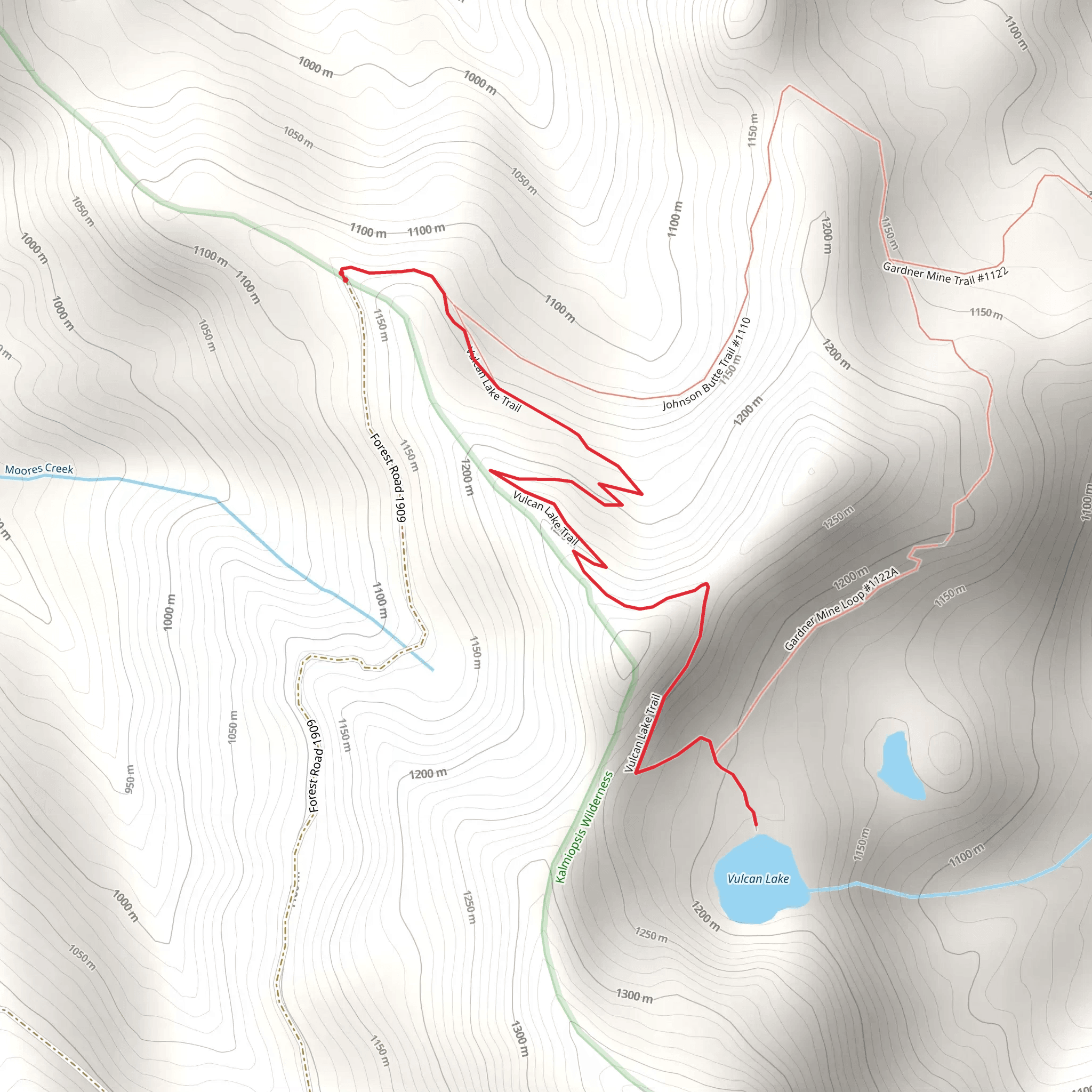 Vulcan Lake Trail mobile static map