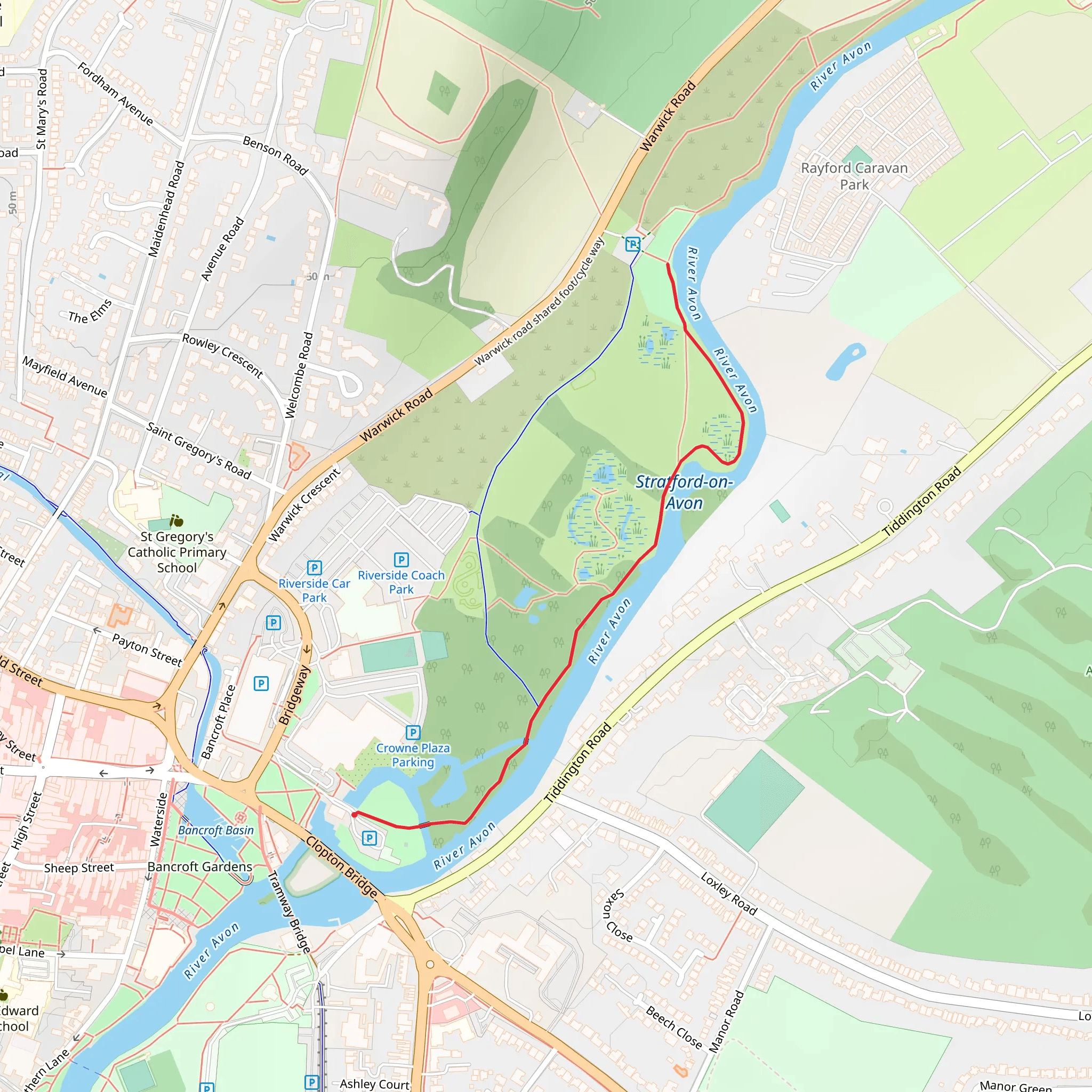 River Avon Shore Walk - Stratford Upon Avon mobile static map