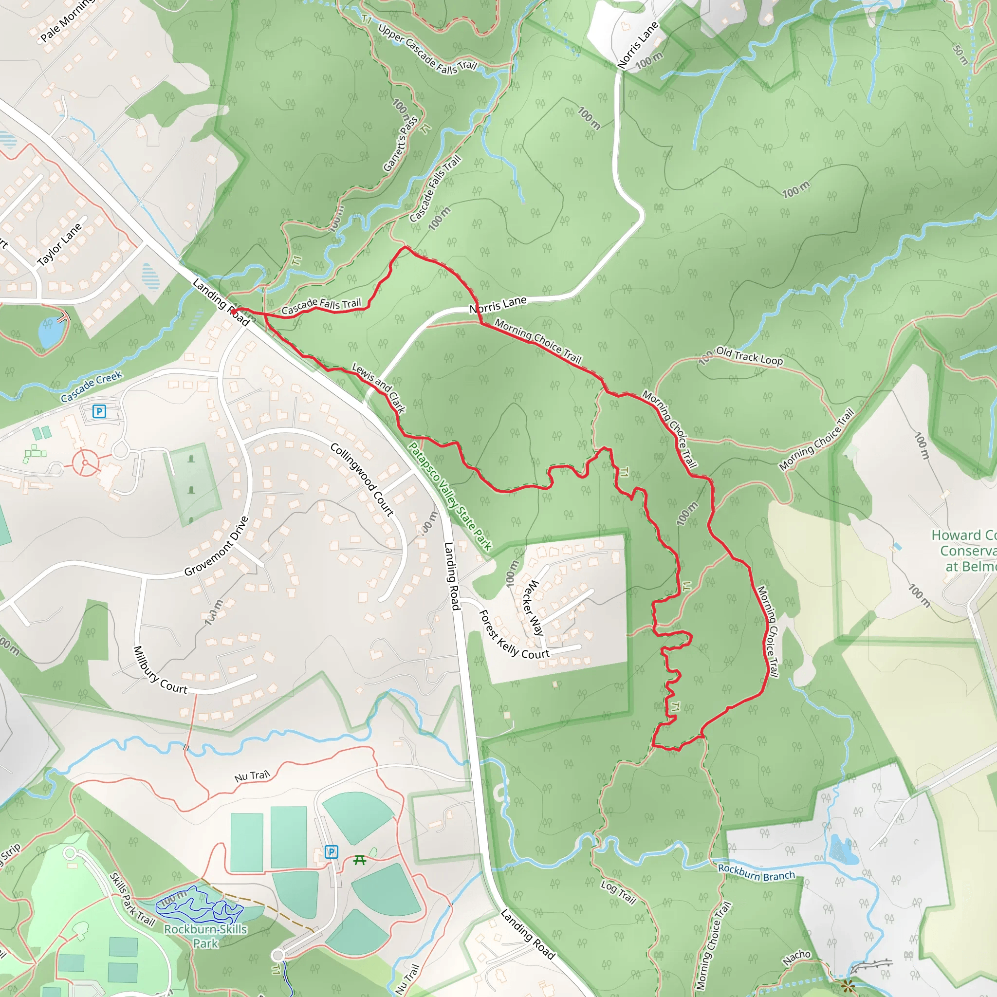 Lewis and Clark, barley and Hops and Morning Choice Loop Trail mobile static map