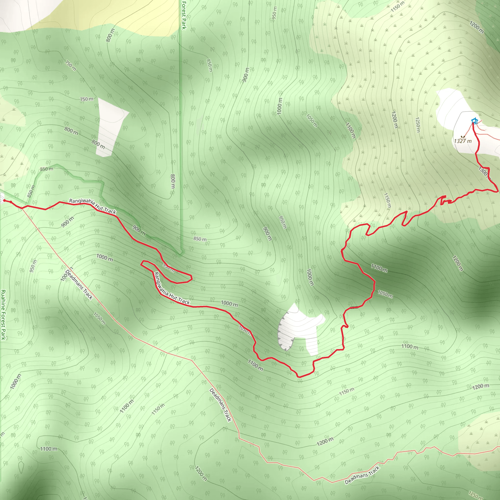 Rangiwahia Hut Track mobile static map