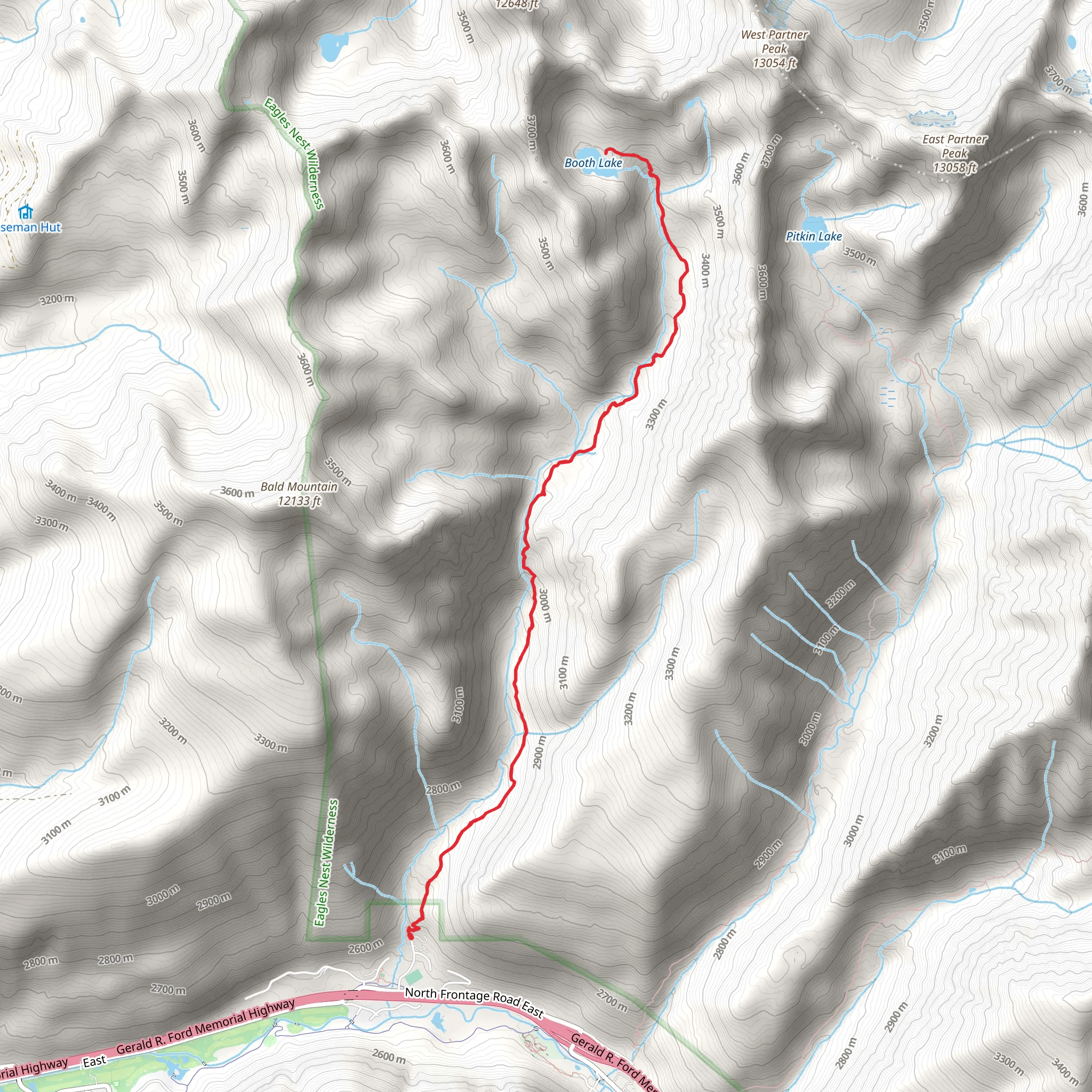 Booth Lake Trail mobile static map