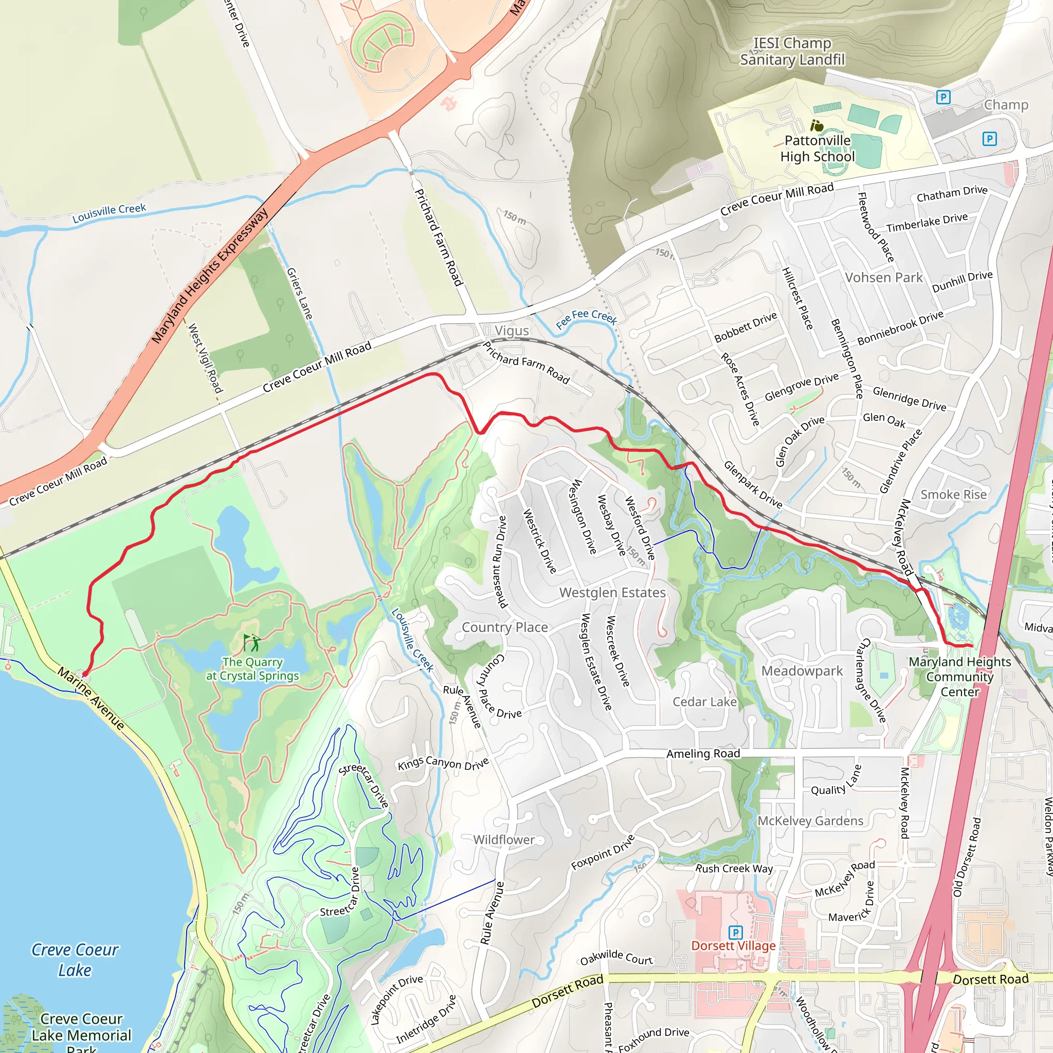 McKelvey Woods Trail mobile static map